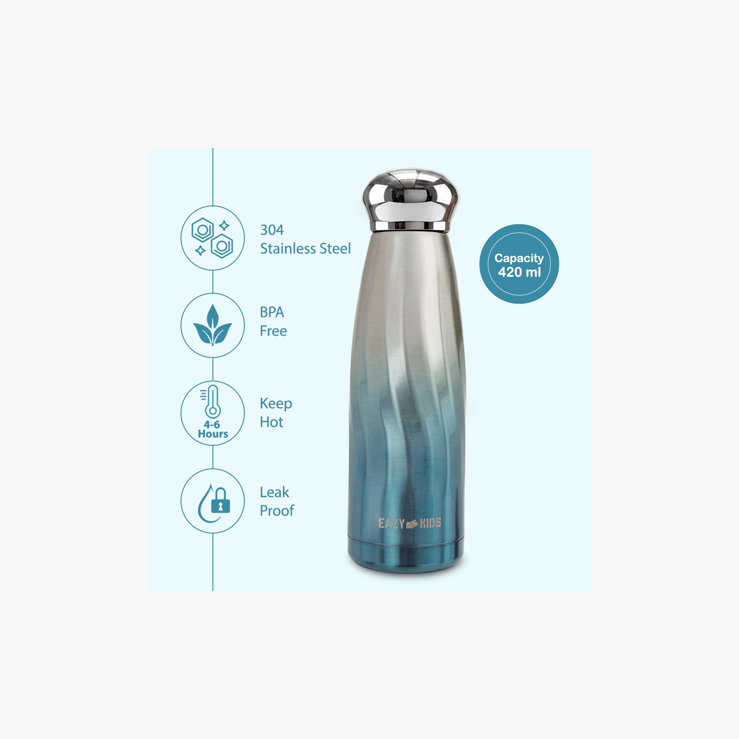 زجاجة مياه جدار مزدوج ستانلس ستيل من إيزي كيدز - 420 مل-school-waterbottles-image-5