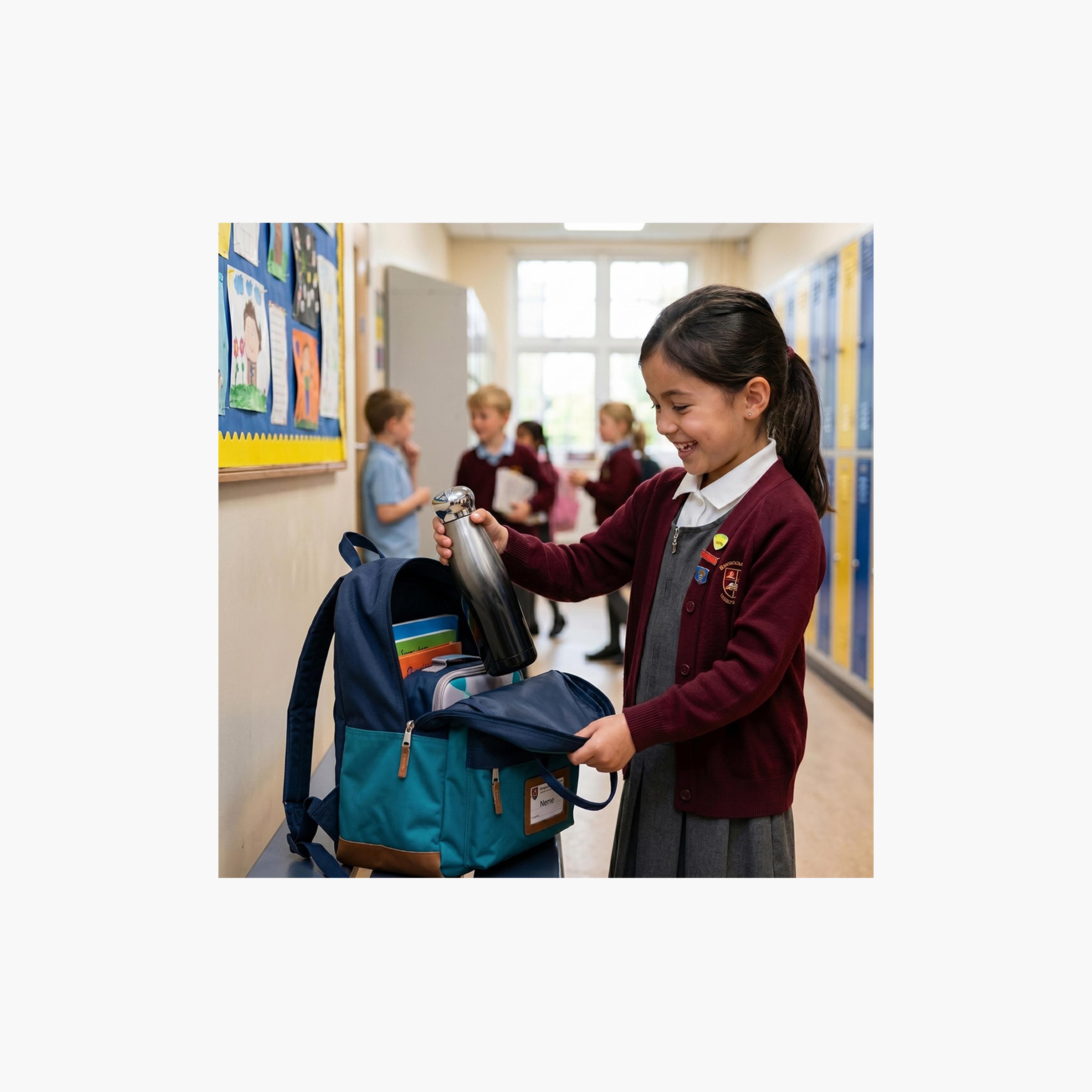 زجاجة مياه جدار مزدوج ستانلس ستيل من إيزي كيدز - 420 مل-school-waterbottles-image-6