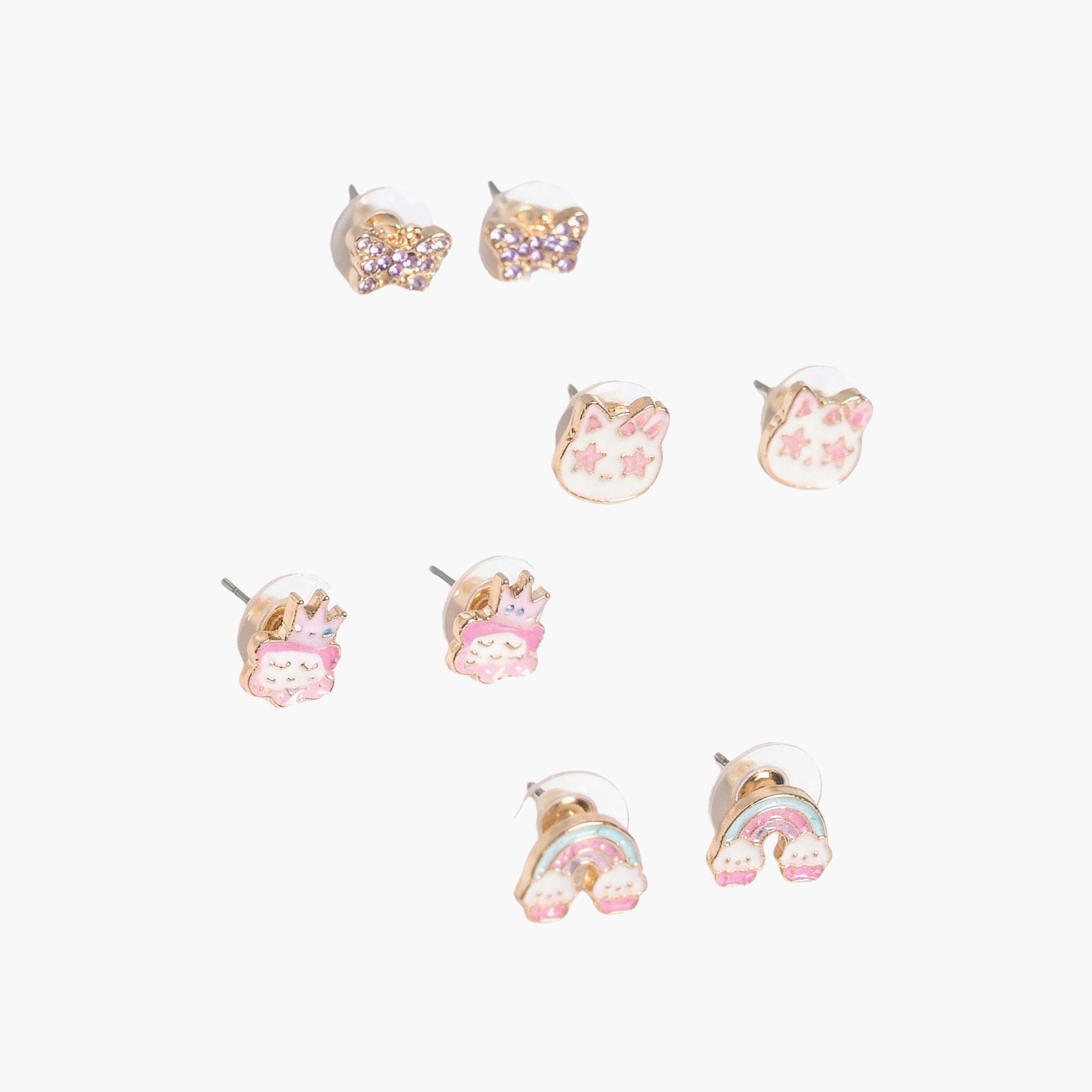 مجموعة أقراط (حلقان) "الملاك الصغير" مكونة من 4 أزواج من ليتل لاكشريز-girls-accessories-jewellery-image-1