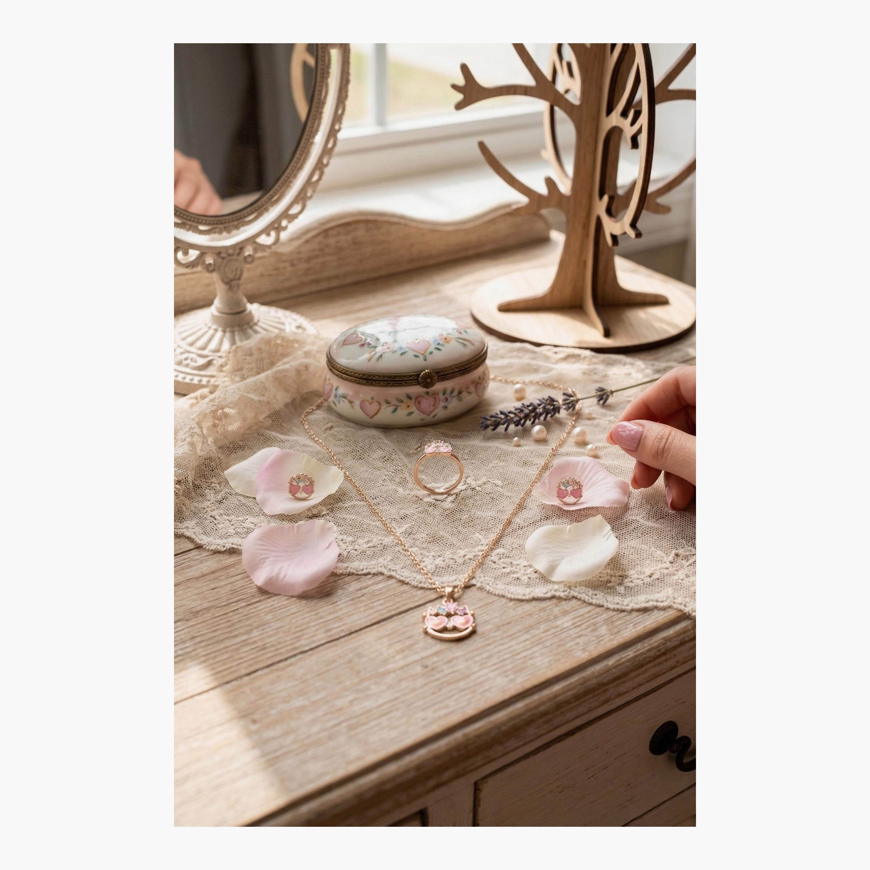 مجموعة مجوهرات وإكسسوارات على شكل قطة من ليتل لاكشريز-girls-accessories-jewellery-image-3