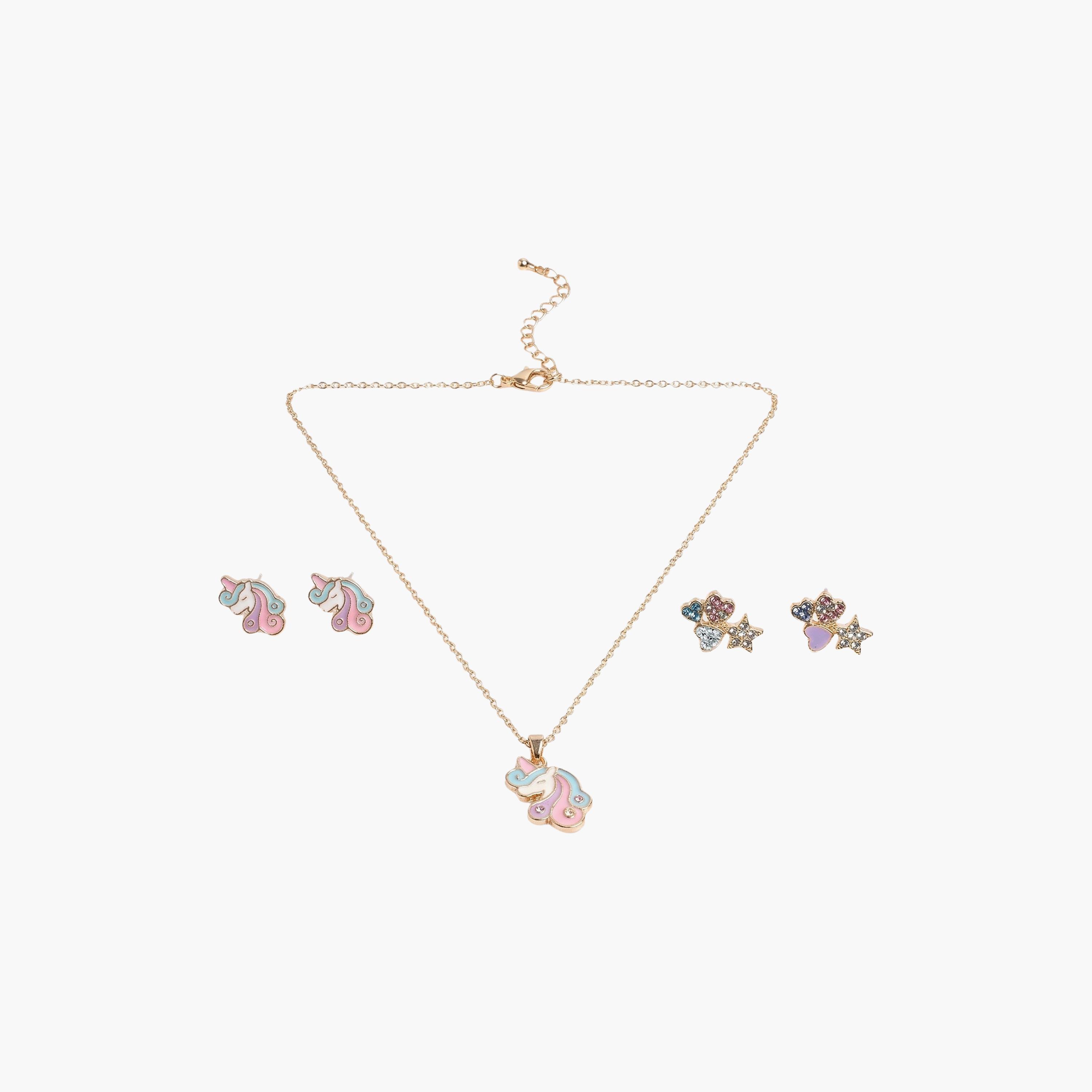 مجموعة مجوهرات وإكسسوارات على شكل يونيكورن من ليتل لاكشريز-girls-accessories-jewellery-image-1