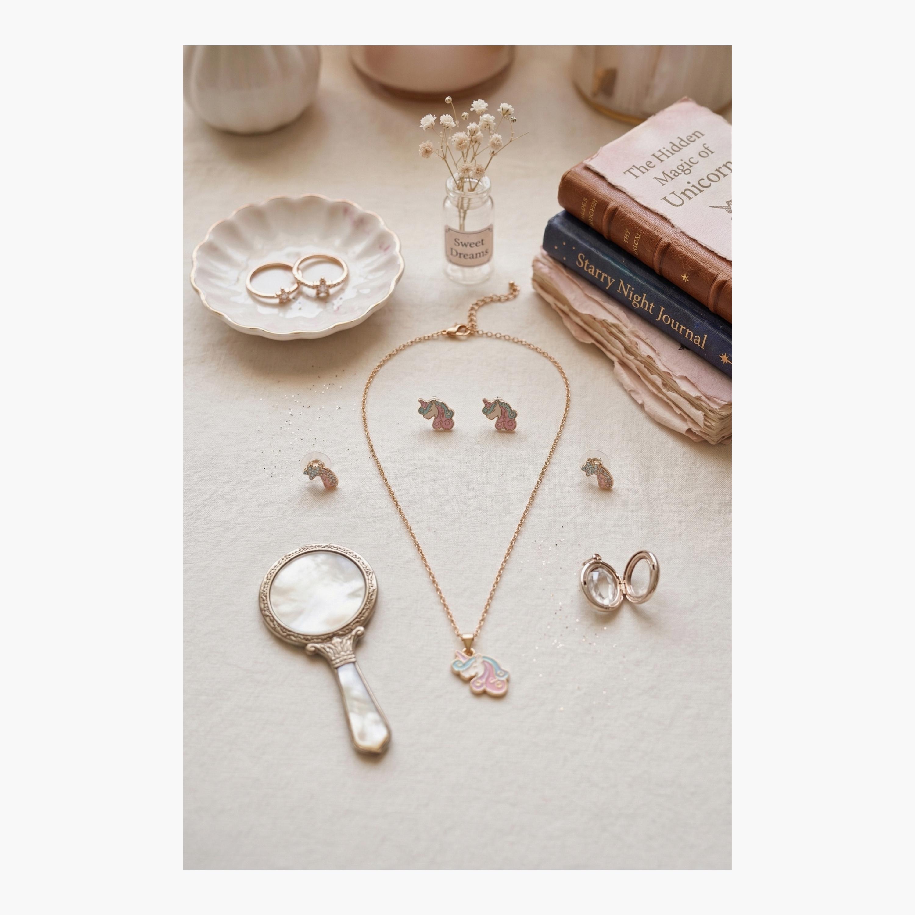 مجموعة مجوهرات وإكسسوارات على شكل يونيكورن من ليتل لاكشريز-girls-accessories-jewellery-image-3