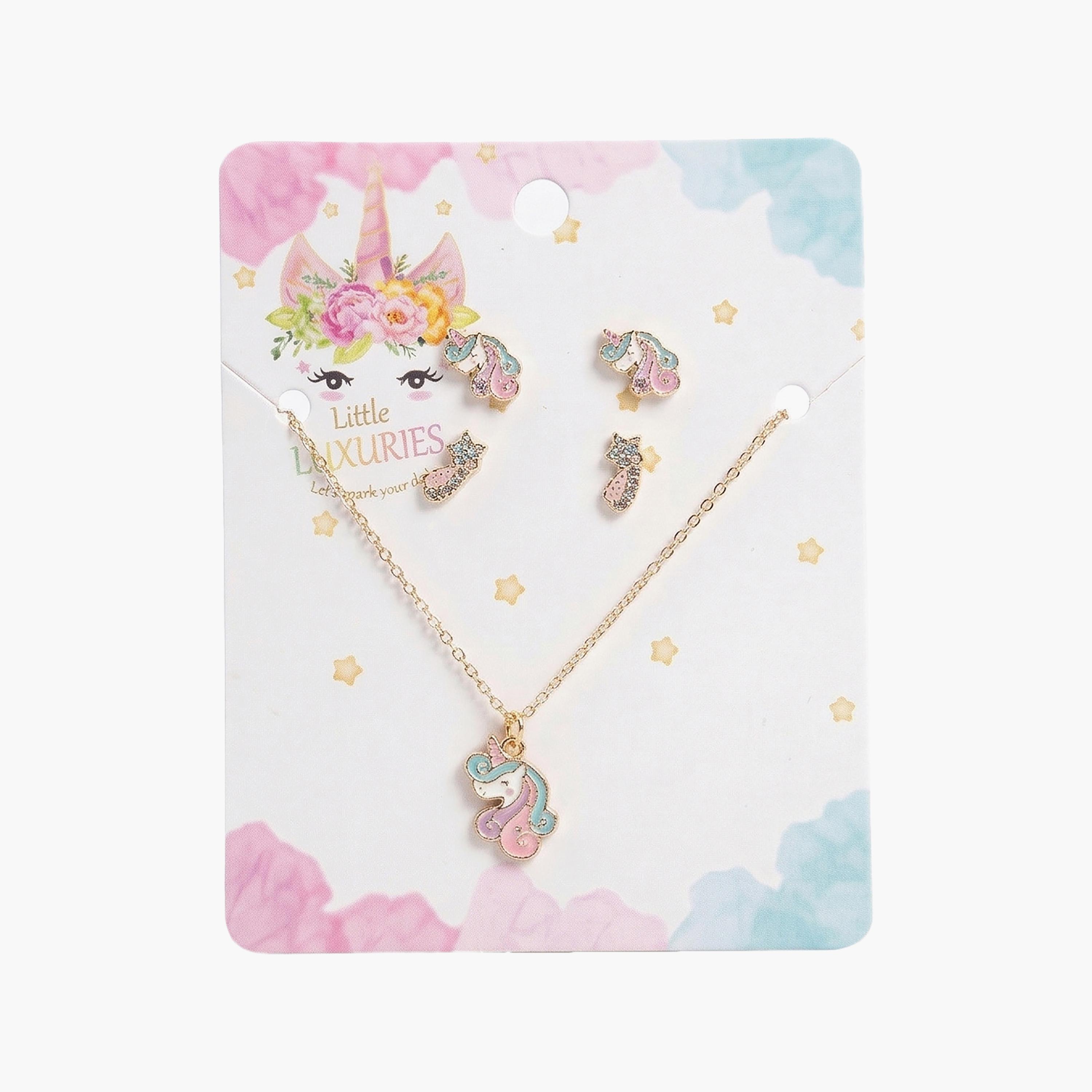 مجموعة مجوهرات وإكسسوارات على شكل يونيكورن من ليتل لاكشريز-girls-accessories-jewellery-image-4