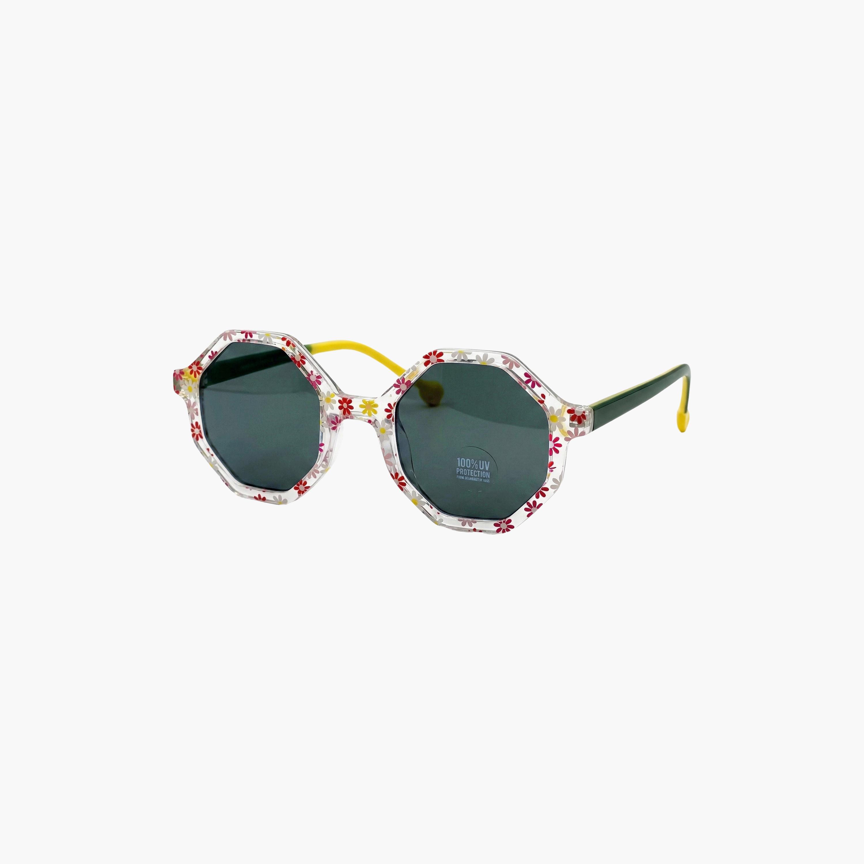 Smile In Shades Octagonal Floral Print Sunglasses-girls-accessories-sunglasses-image-1