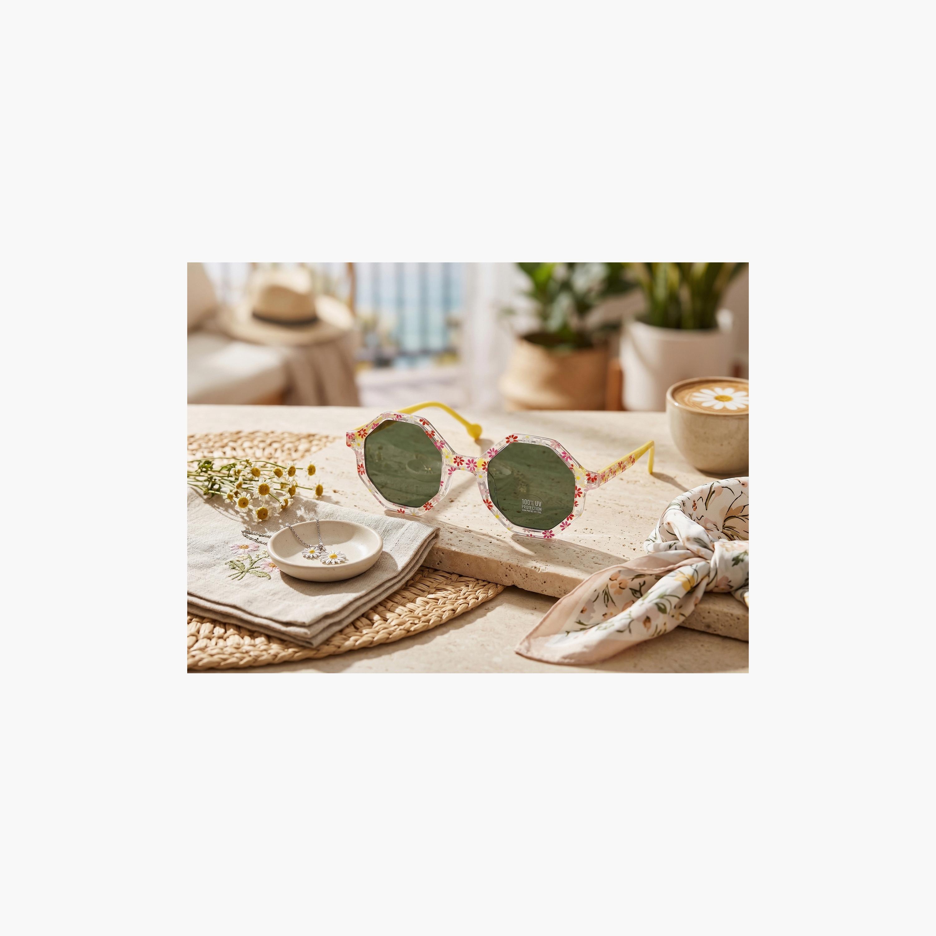 Smile In Shades Octagonal Floral Print Sunglasses-girls-accessories-sunglasses-image-3