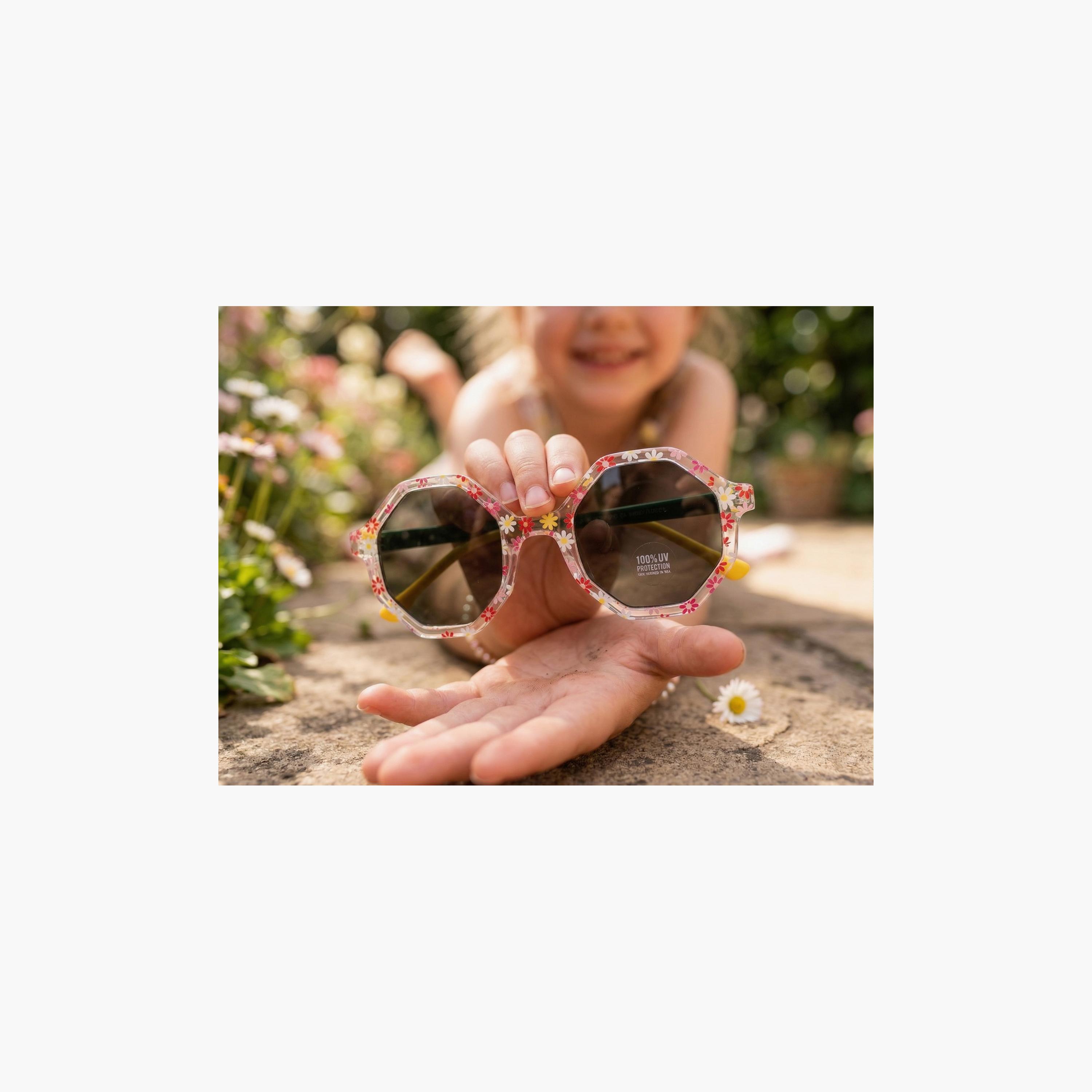 Smile In Shades Octagonal Floral Print Sunglasses-girls-accessories-sunglasses-image-4