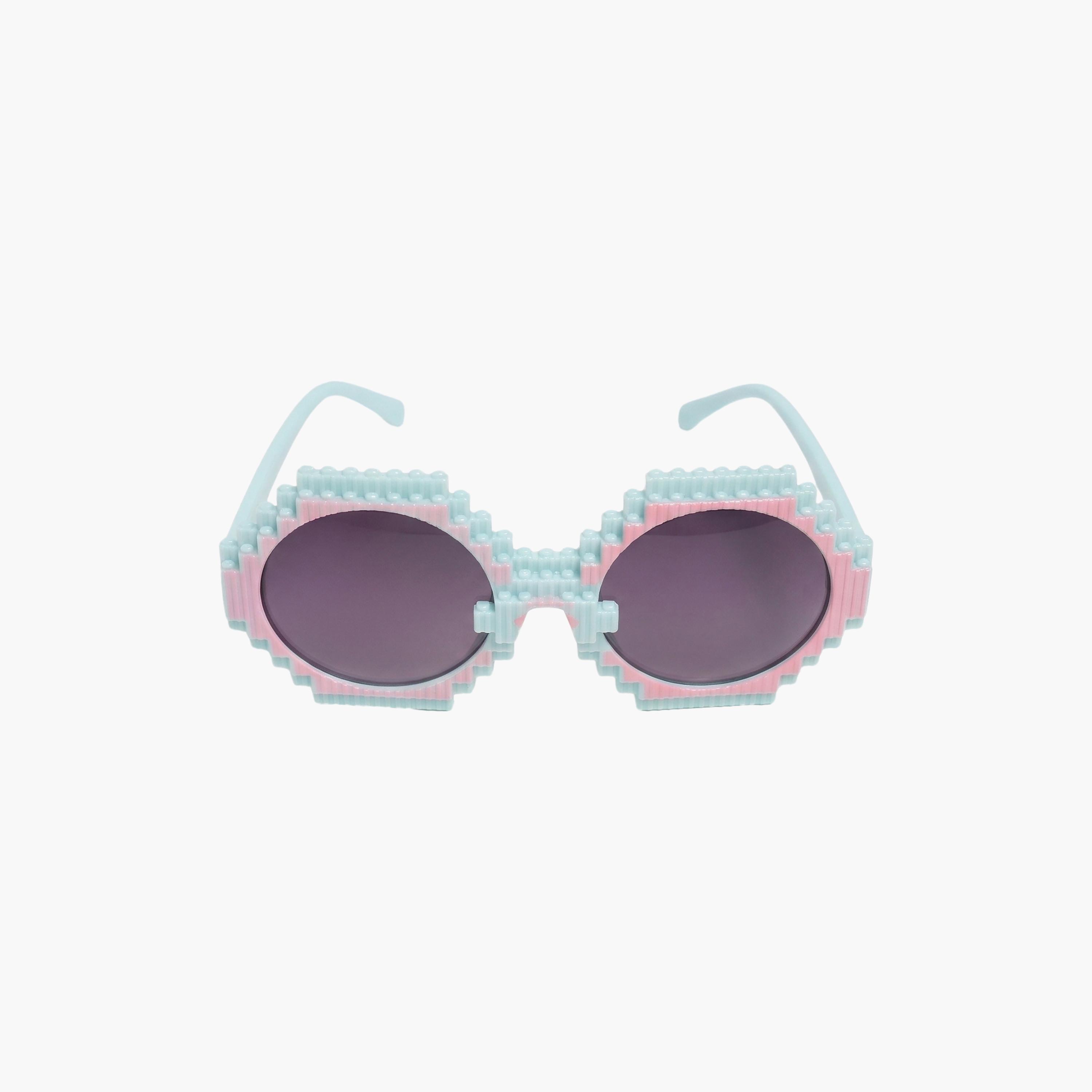 Smile In Shades Pixelated Stepping Stone Round Sunglasses-girls-accessories-sunglasses-image-1