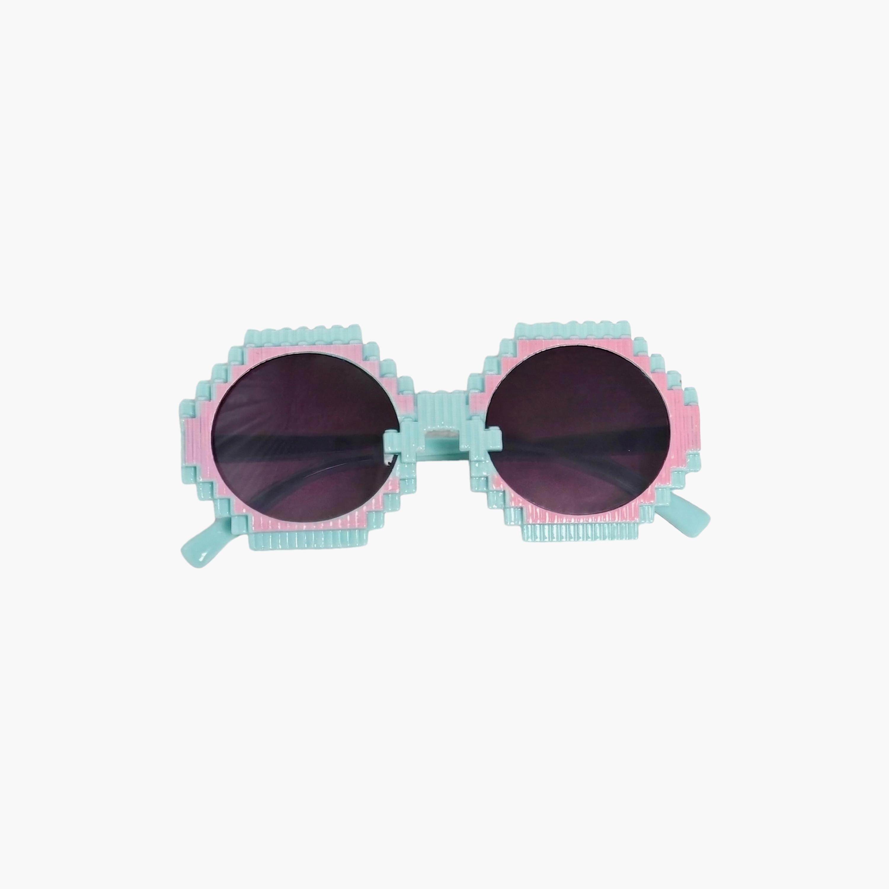Smile In Shades Pixelated Stepping Stone Round Sunglasses-girls-accessories-sunglasses-image-2