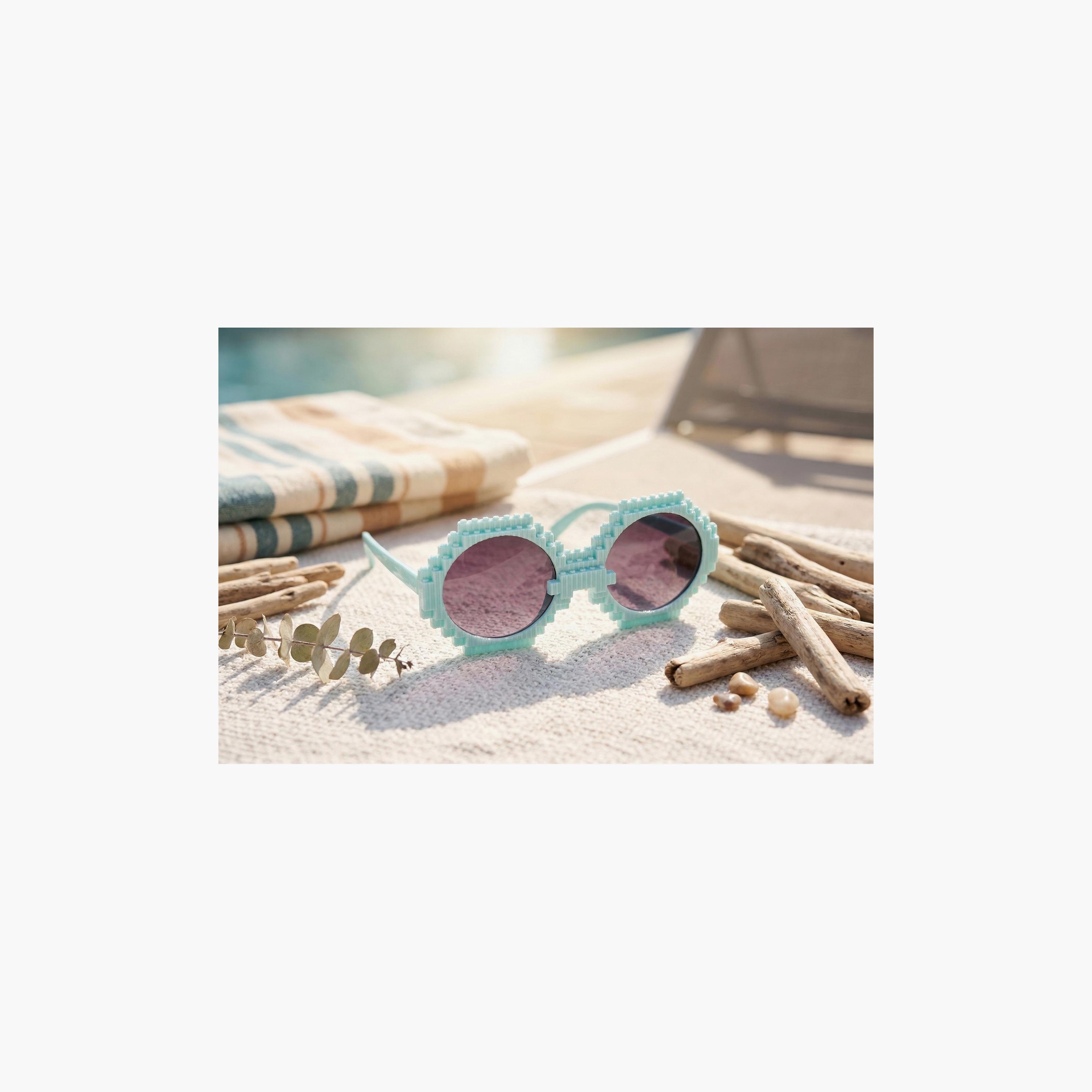 Smile In Shades Pixelated Stepping Stone Round Sunglasses-girls-accessories-sunglasses-image-3