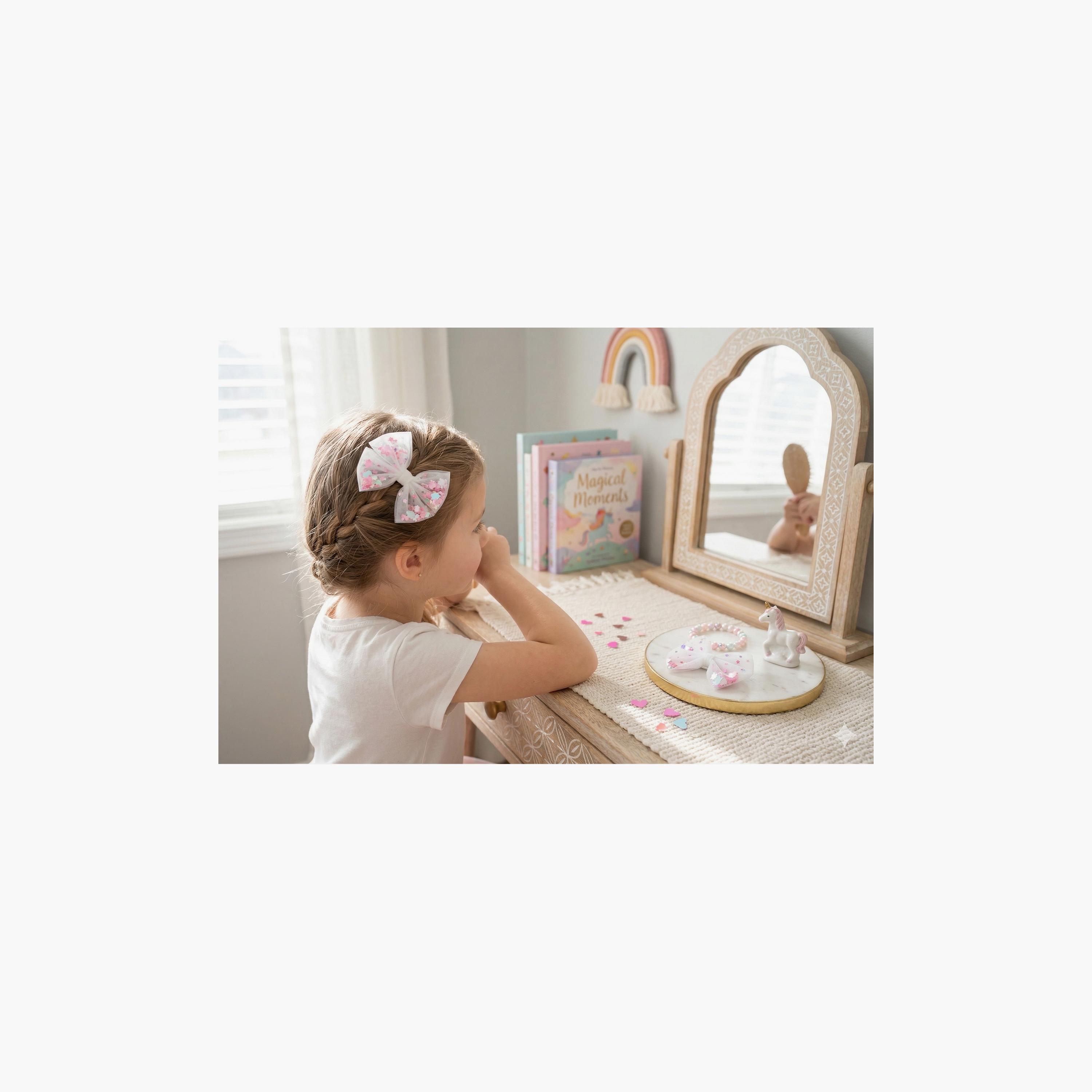زوج مشابك شعر (توك) بفيونكة براقة من ليتل لاكشريز-girls-accessories-hairaccessories-image-2