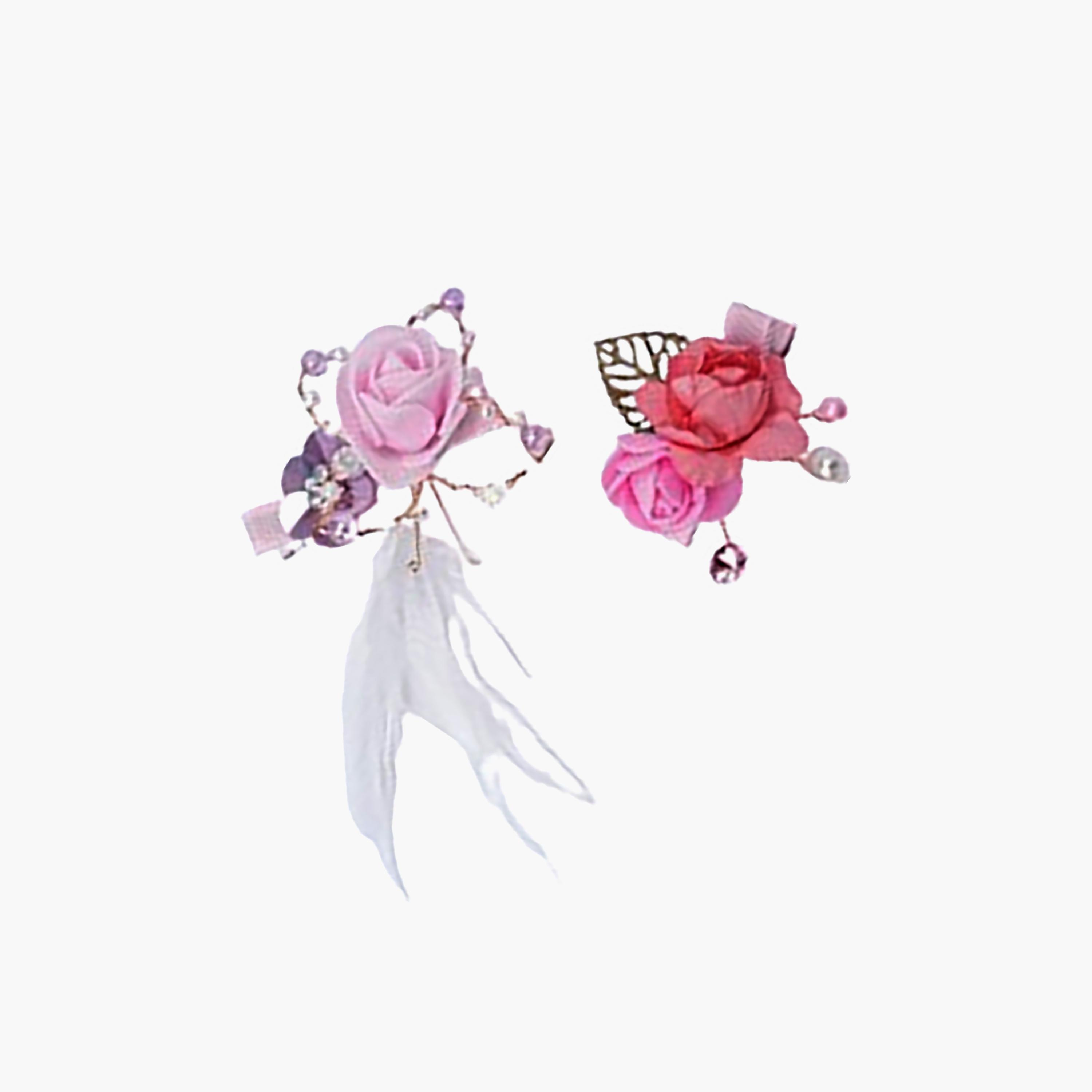 Little Luxuries Rose & Leaf Hairclips Pair-girls-accessories-hairaccessories-image-1