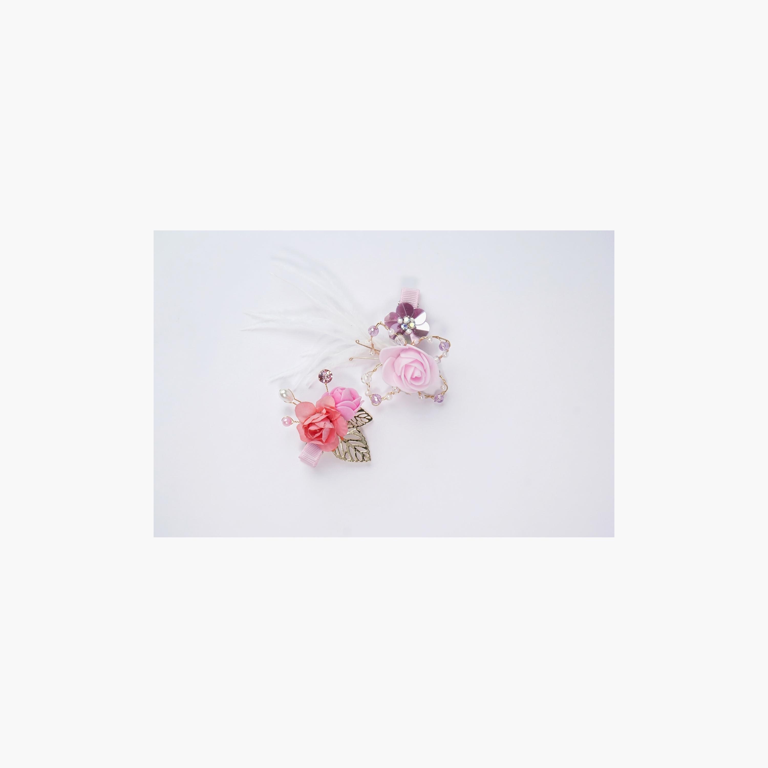 Little Luxuries Rose & Leaf Hairclips Pair-girls-accessories-hairaccessories-image-2