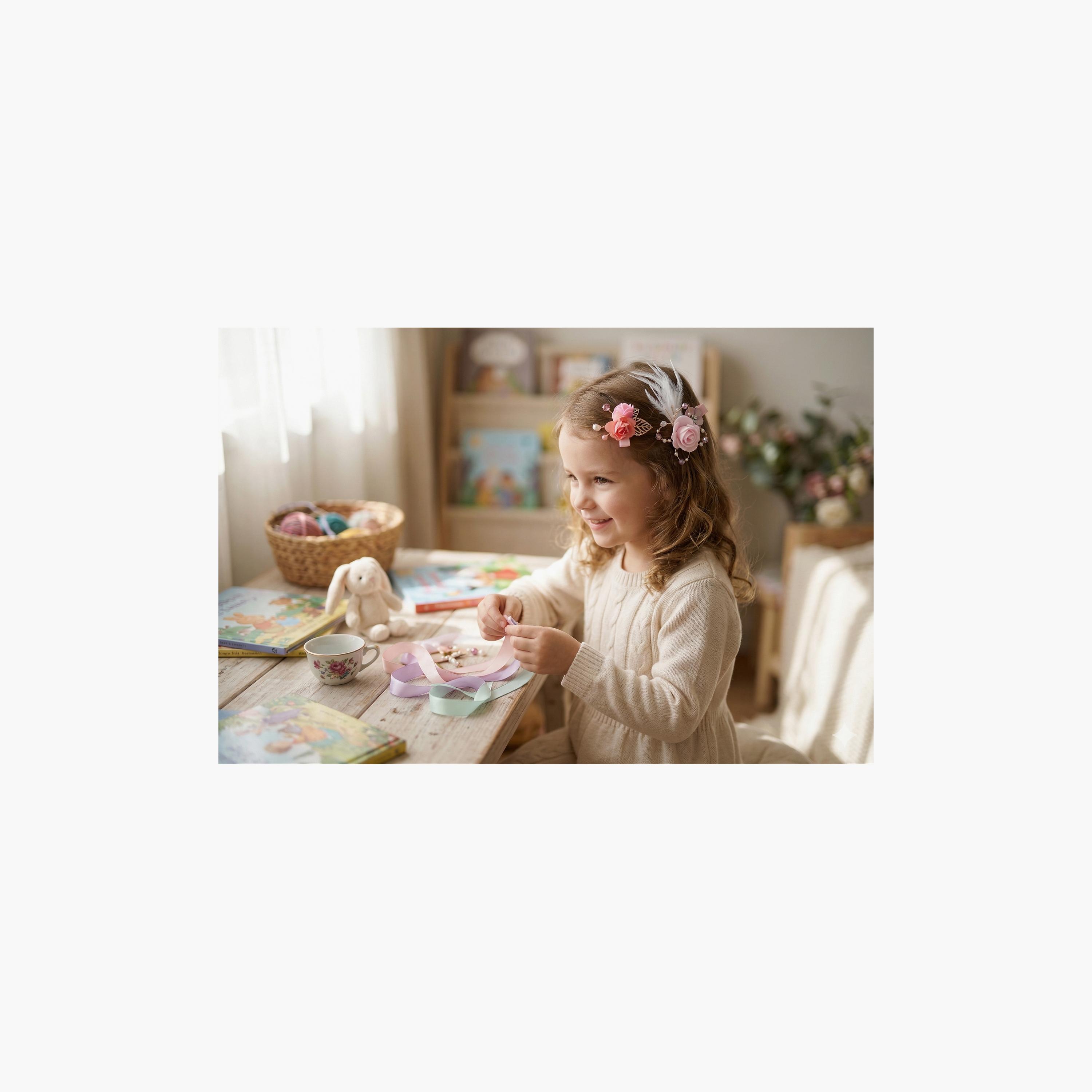 Little Luxuries Rose & Leaf Hairclips Pair-girls-accessories-hairaccessories-image-4