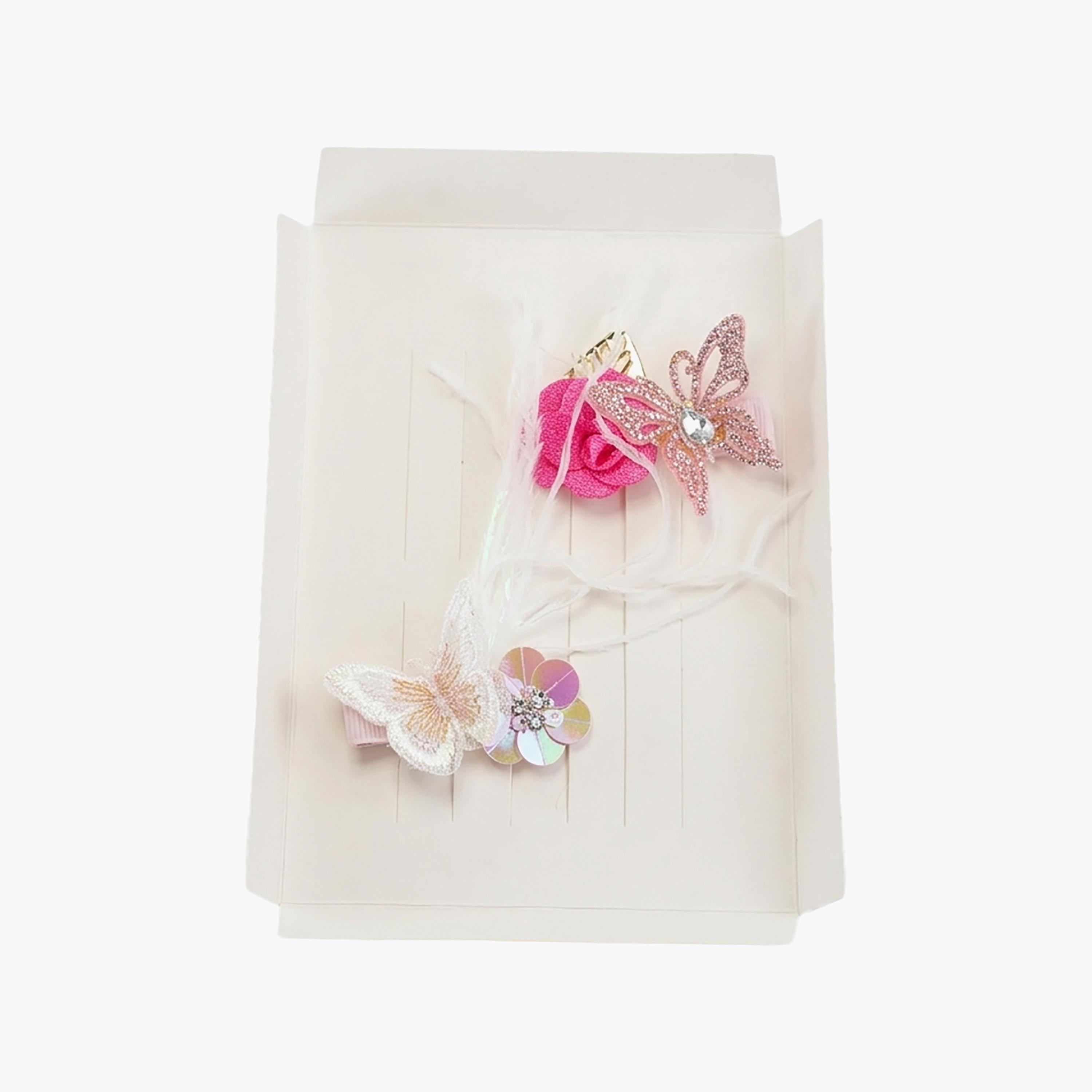 Little Luxuries Rose & Butterfly Hairclips Pair-girls-accessories-hairaccessories-image-2