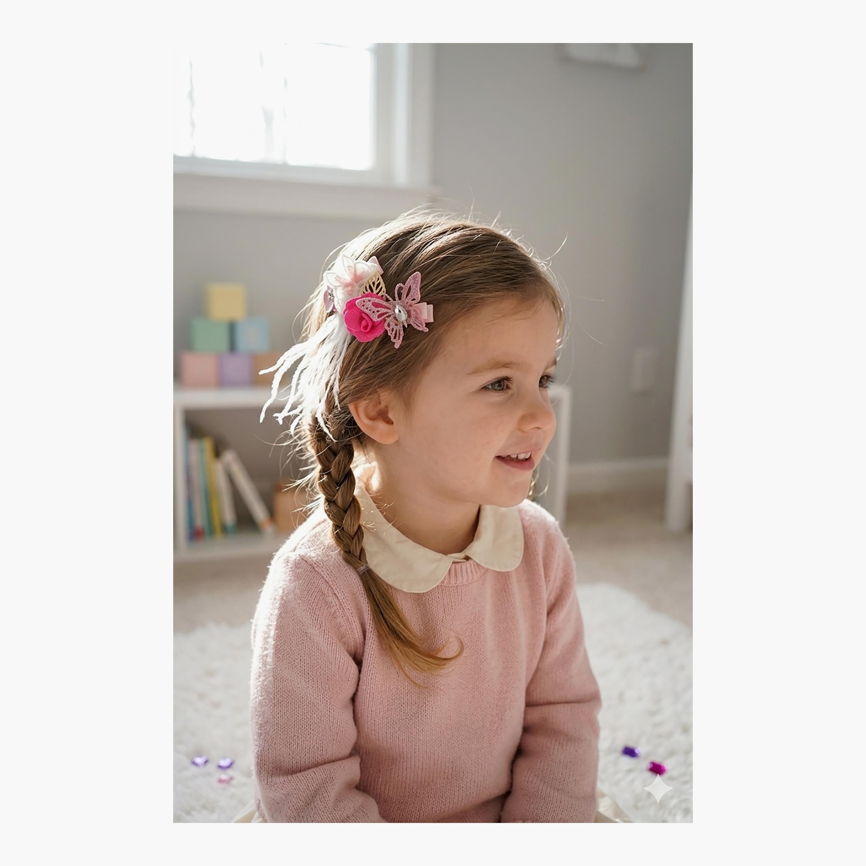 Little Luxuries Rose & Butterfly Hairclips Pair-girls-accessories-hairaccessories-image-3