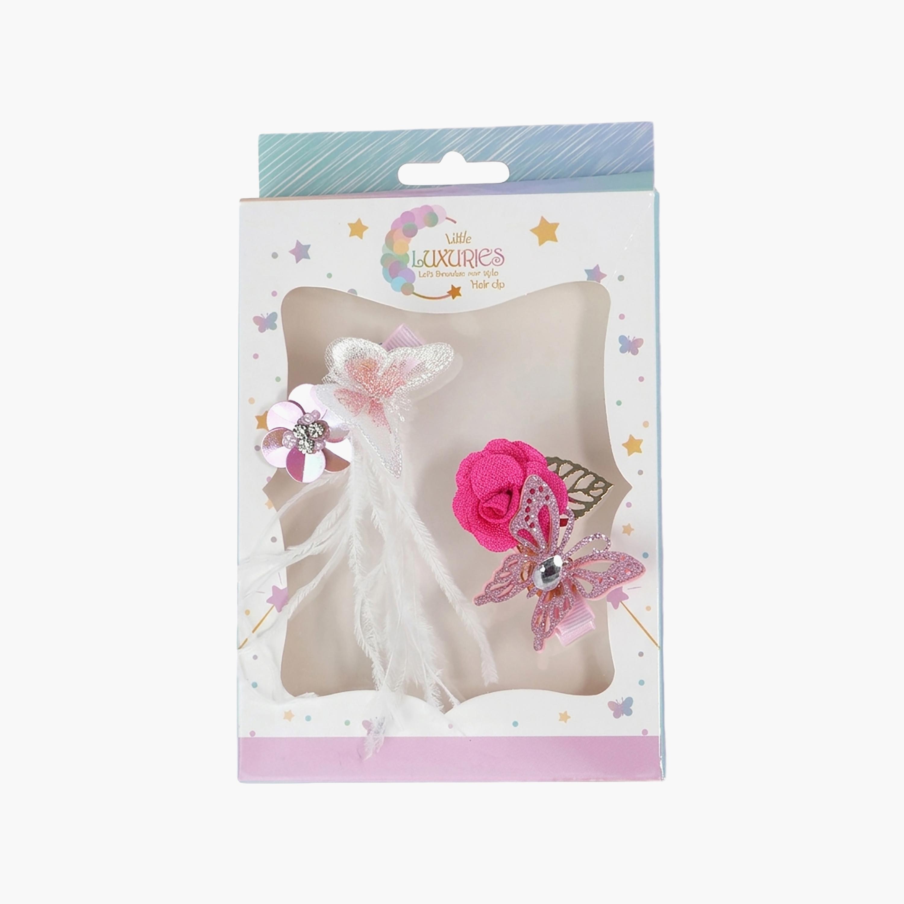 Little Luxuries Rose & Butterfly Hairclips Pair-girls-accessories-hairaccessories-image-5