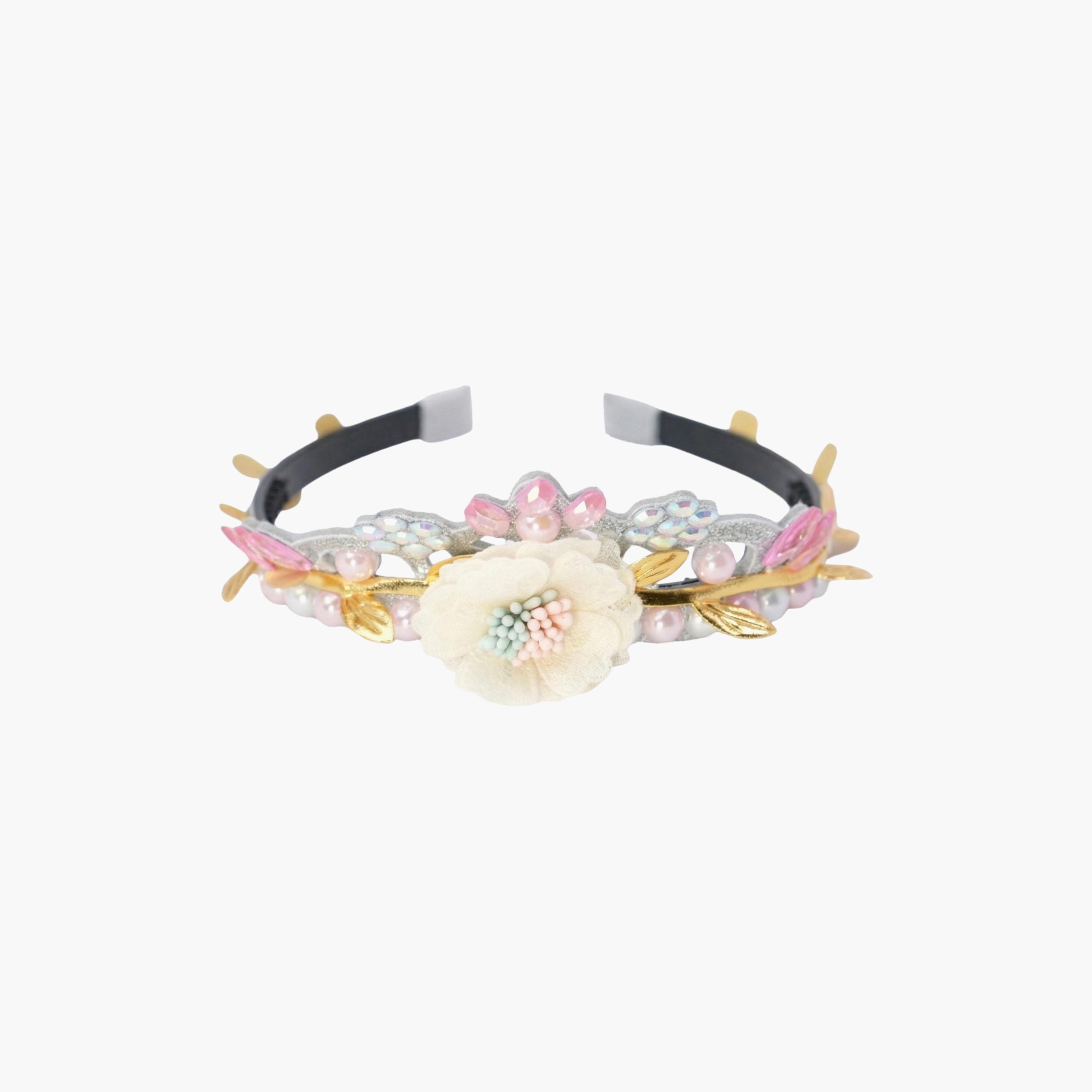 تاج شعر (تيارا) مزين بالزهور من ليتل لاكشريز-girls-accessories-hairaccessories-image-1