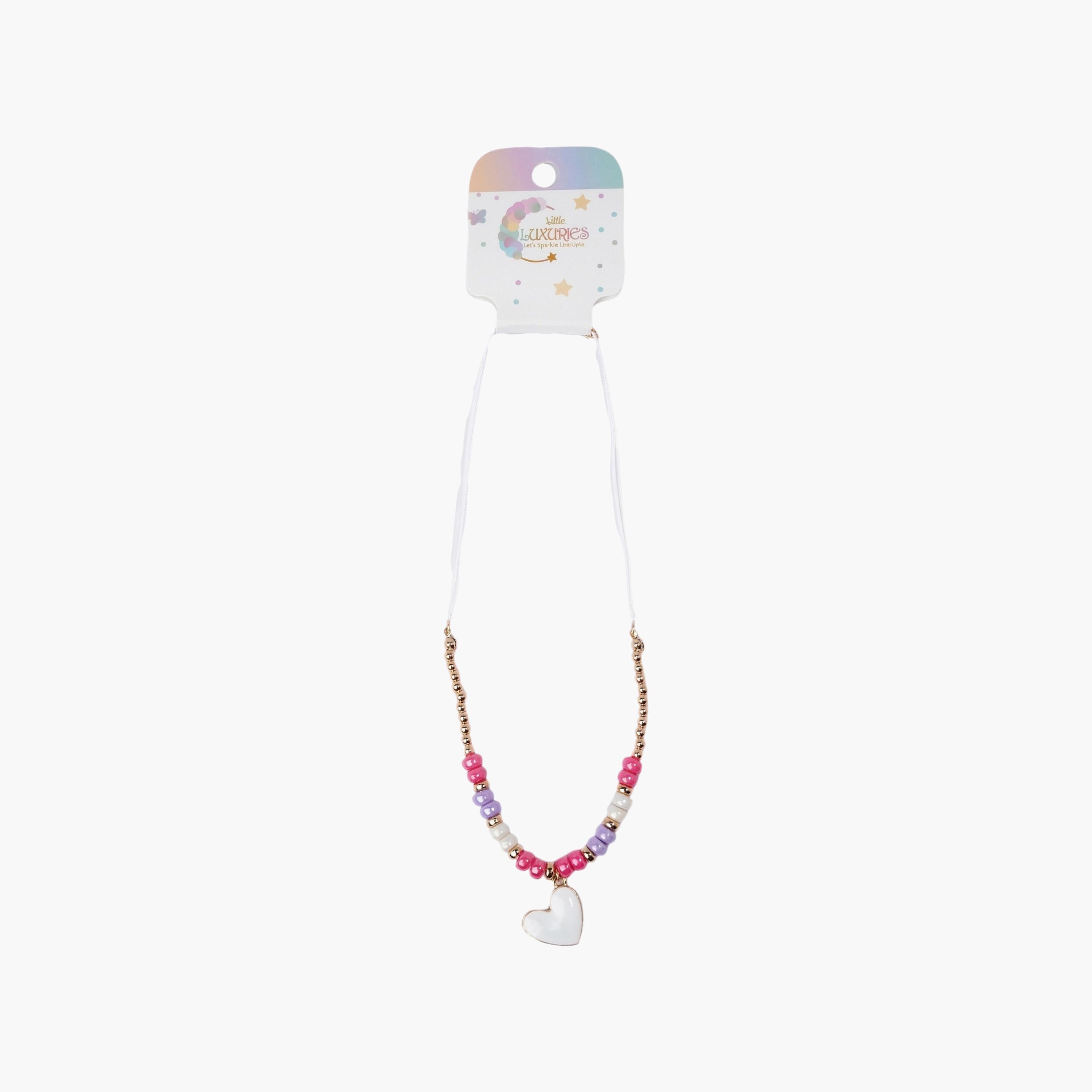 قلادة بسلسلة خرز مع دلاية على شكل قلب من ليتل لاكشريز-girls-accessories-jewellery-image-5