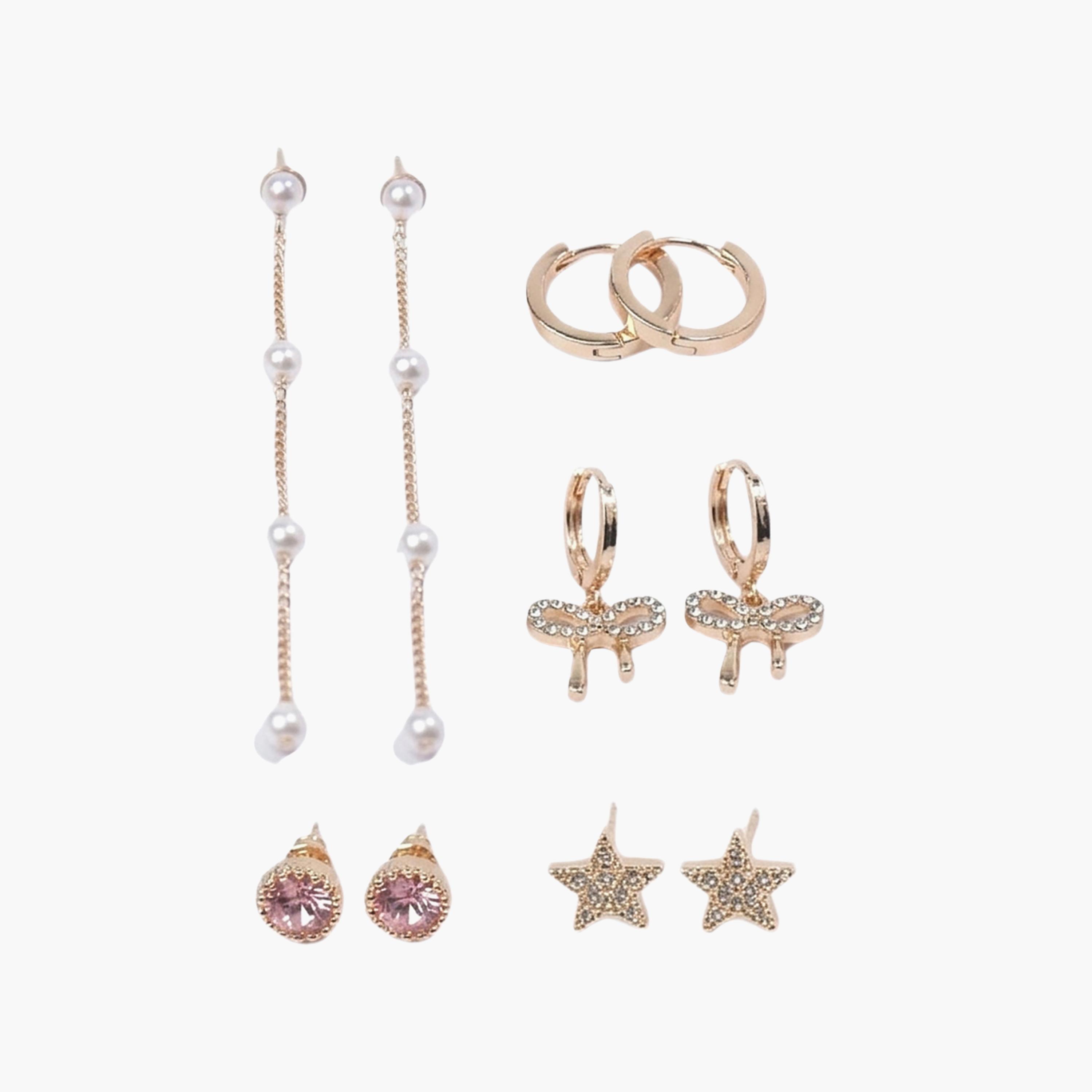 مجموعة أقراط (حلقان) "الملاك الصغير" مكونة من 5 أزواج من ليتل لاكشريز-girls-accessories-jewellery-image-1