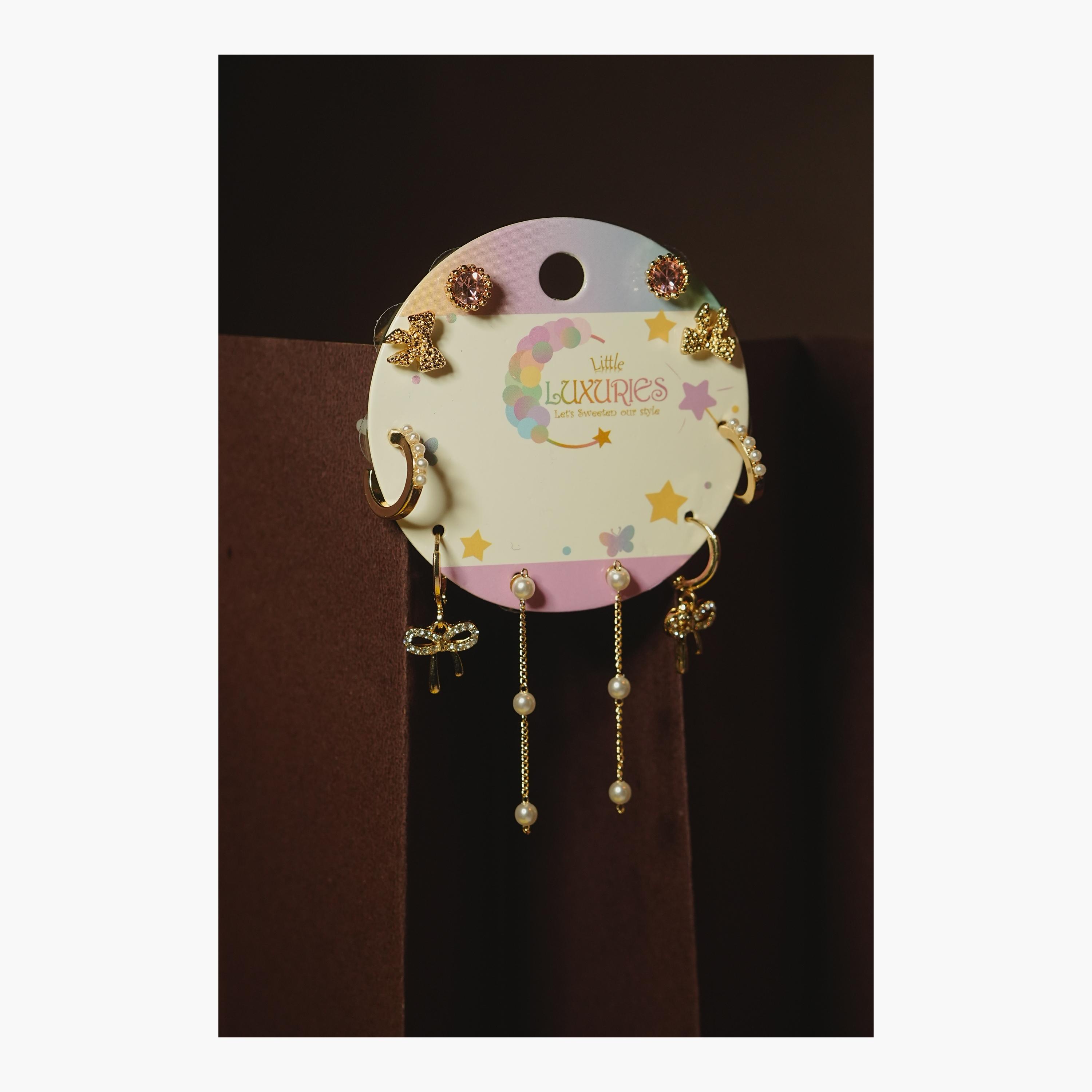 مجموعة أقراط (حلقان) "الملاك الصغير" مكونة من 5 أزواج من ليتل لاكشريز-girls-accessories-jewellery-image-2
