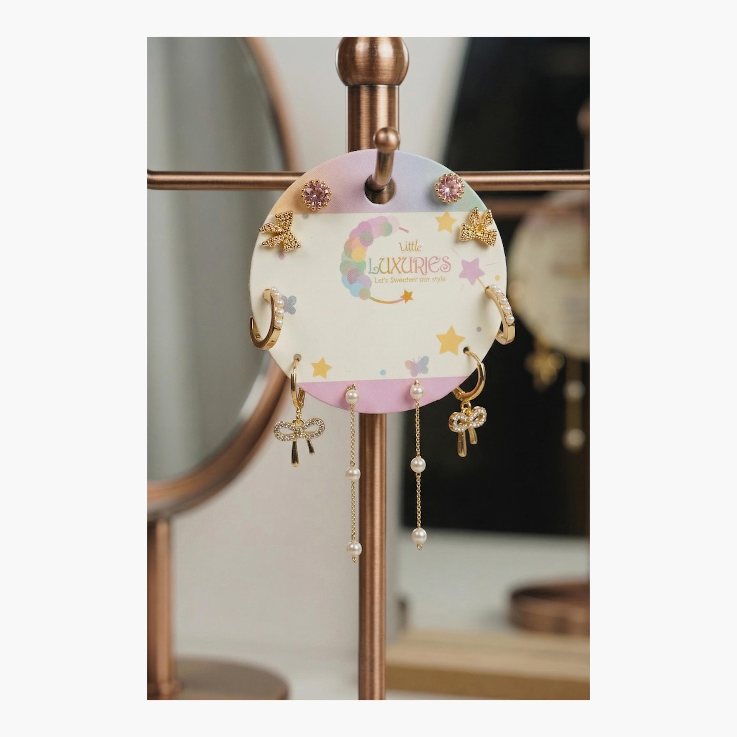 مجموعة أقراط (حلقان) "الملاك الصغير" مكونة من 5 أزواج من ليتل لاكشريز-girls-accessories-jewellery-image-3