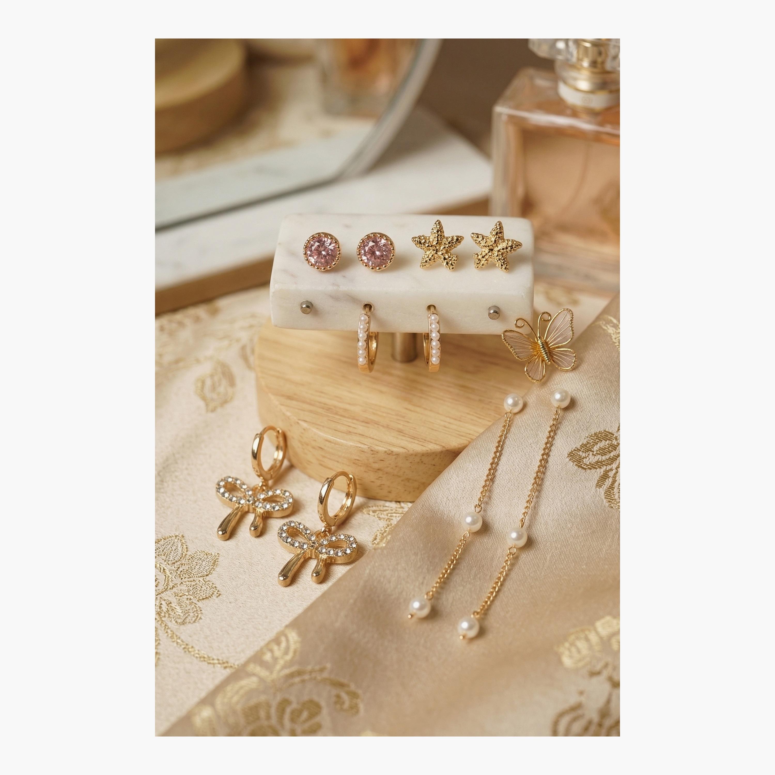 مجموعة أقراط (حلقان) "الملاك الصغير" مكونة من 5 أزواج من ليتل لاكشريز-girls-accessories-jewellery-image-5