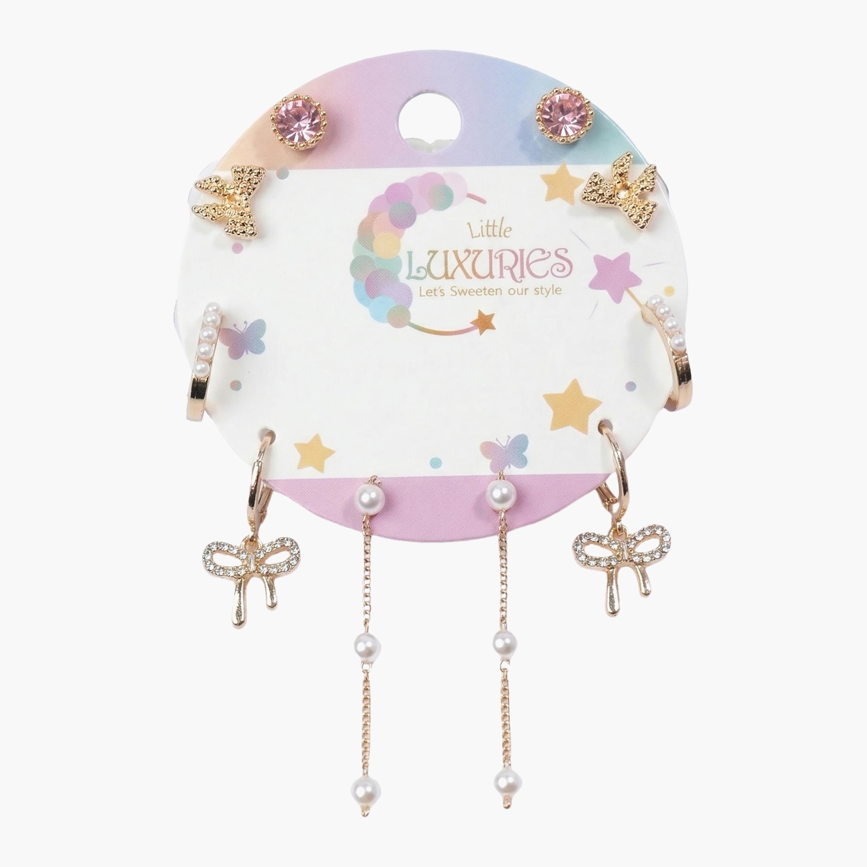 مجموعة أقراط (حلقان) "الملاك الصغير" مكونة من 5 أزواج من ليتل لاكشريز-girls-accessories-jewellery-image-6
