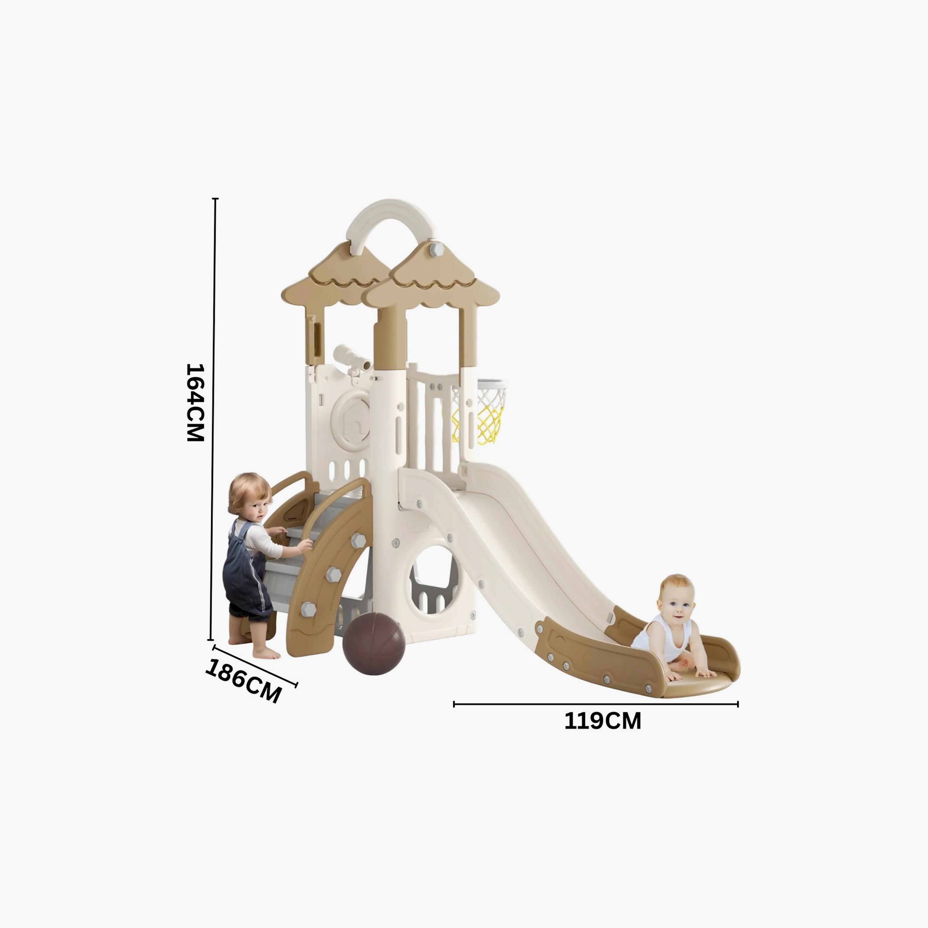 Little Angel 7-In-1 Slide with Climber & Basketball Hoop-toys-outdoor-slidesandswings-image-8