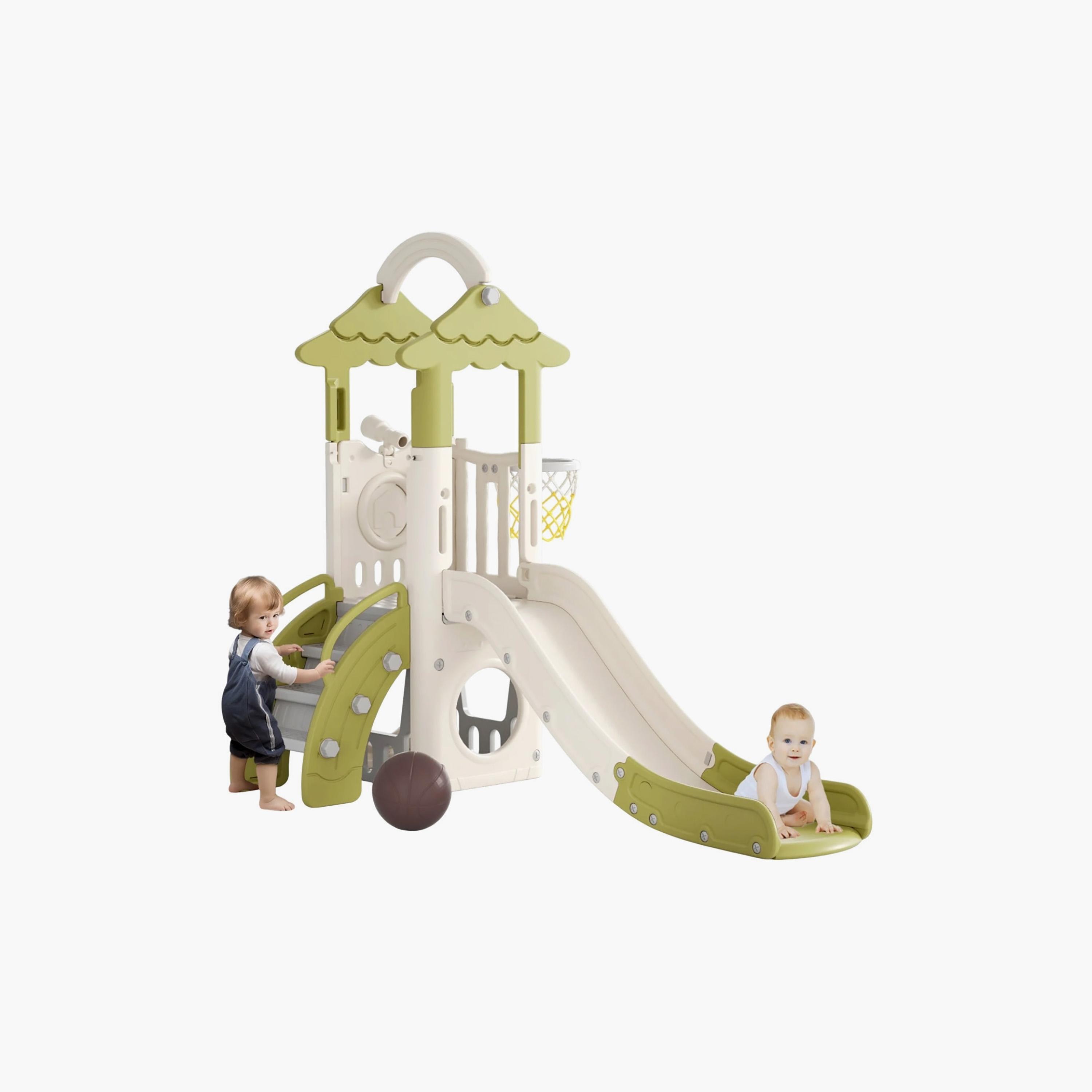 زحليقة 7 في 1 مع متسلق وحلقة كرة سلة من ليتل أنجل-toys-outdoor-slidesandswings-image-1