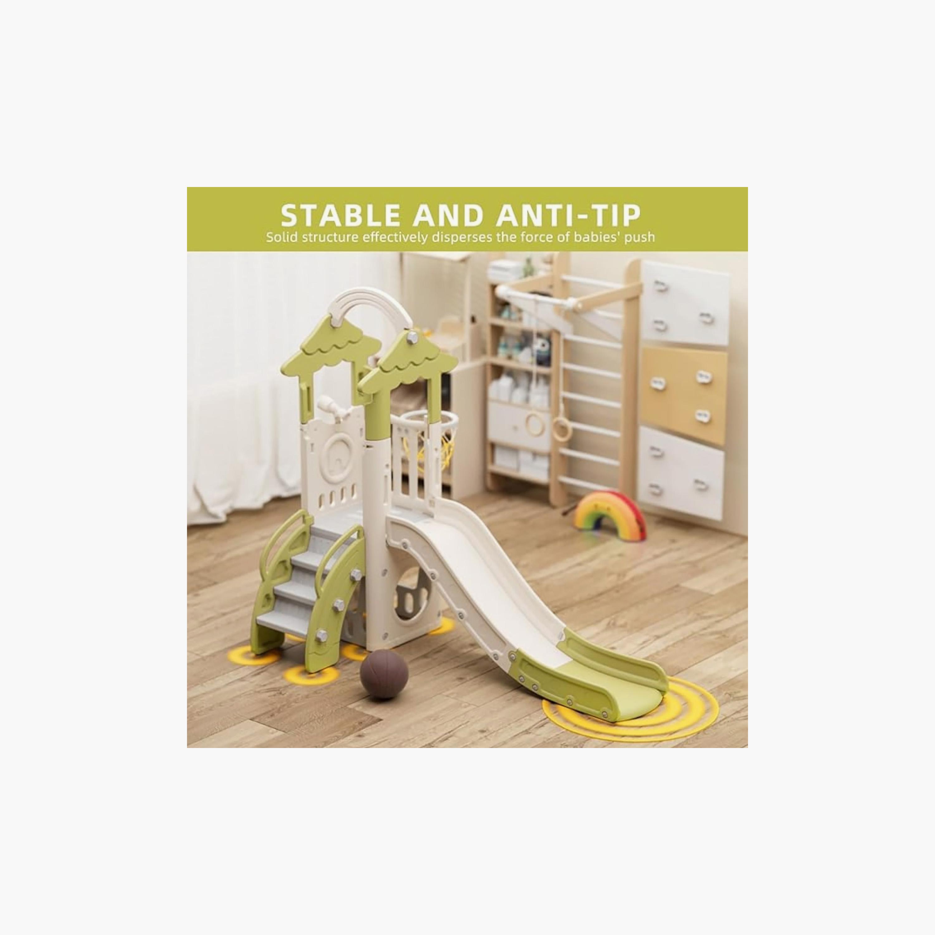 زحليقة 7 في 1 مع متسلق وحلقة كرة سلة من ليتل أنجل-toys-outdoor-slidesandswings-image-3
