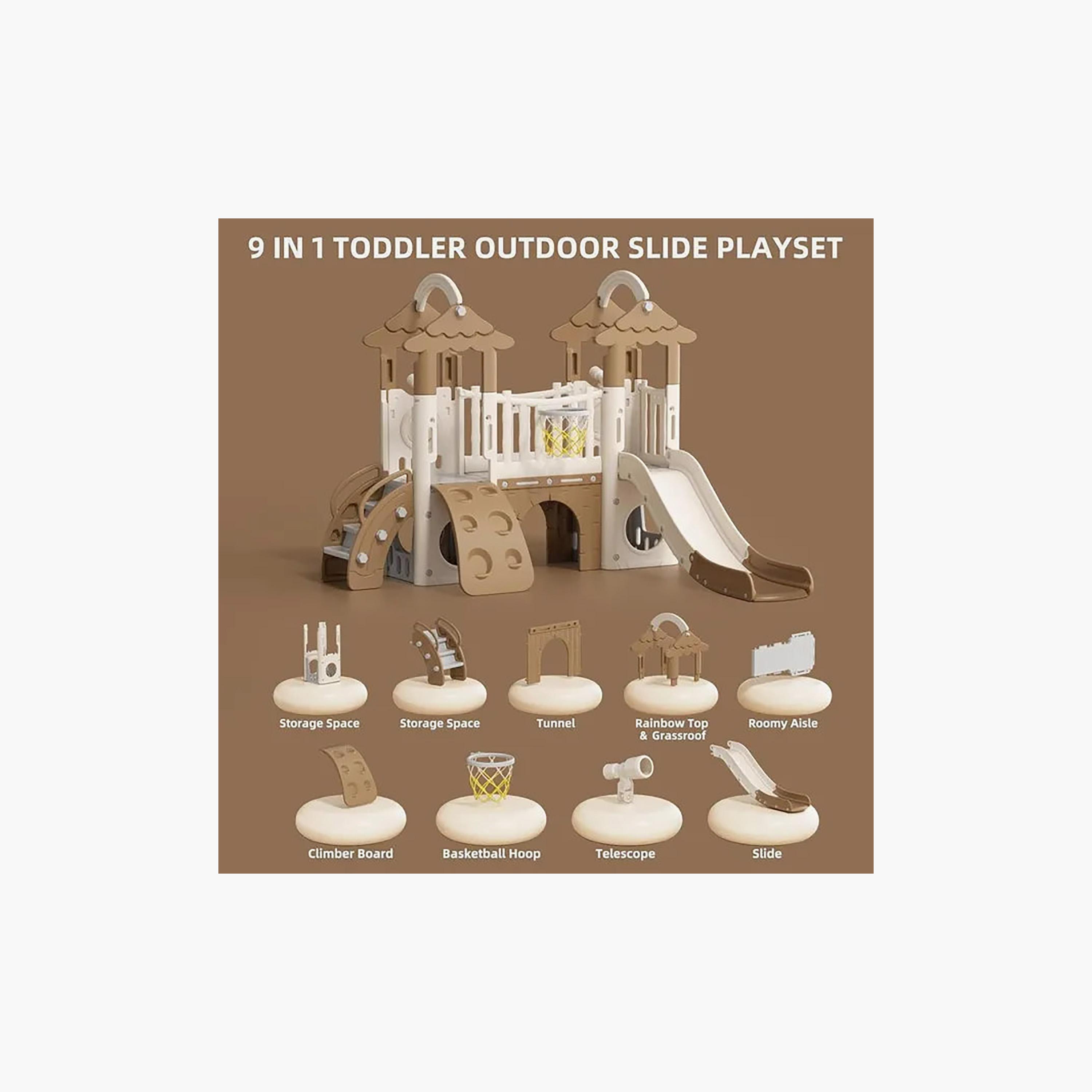 Little Angel 9-In-1 Outdoor Slide Playset-toys-outdoor-slidesandswings-image-3