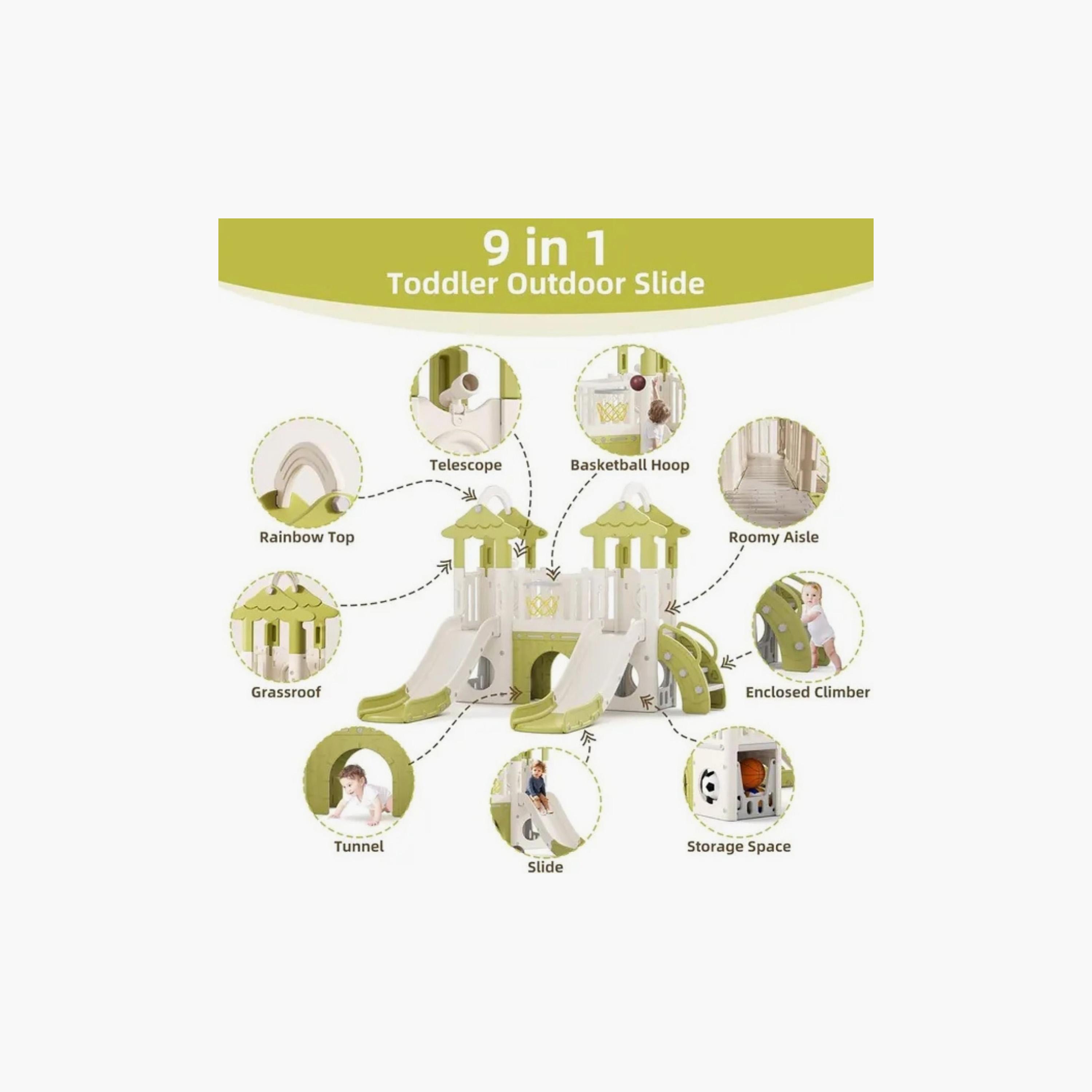 Little Angel 9-In-1 Outdoor Slide Playset-toys-outdoor-slidesandswings-image-2