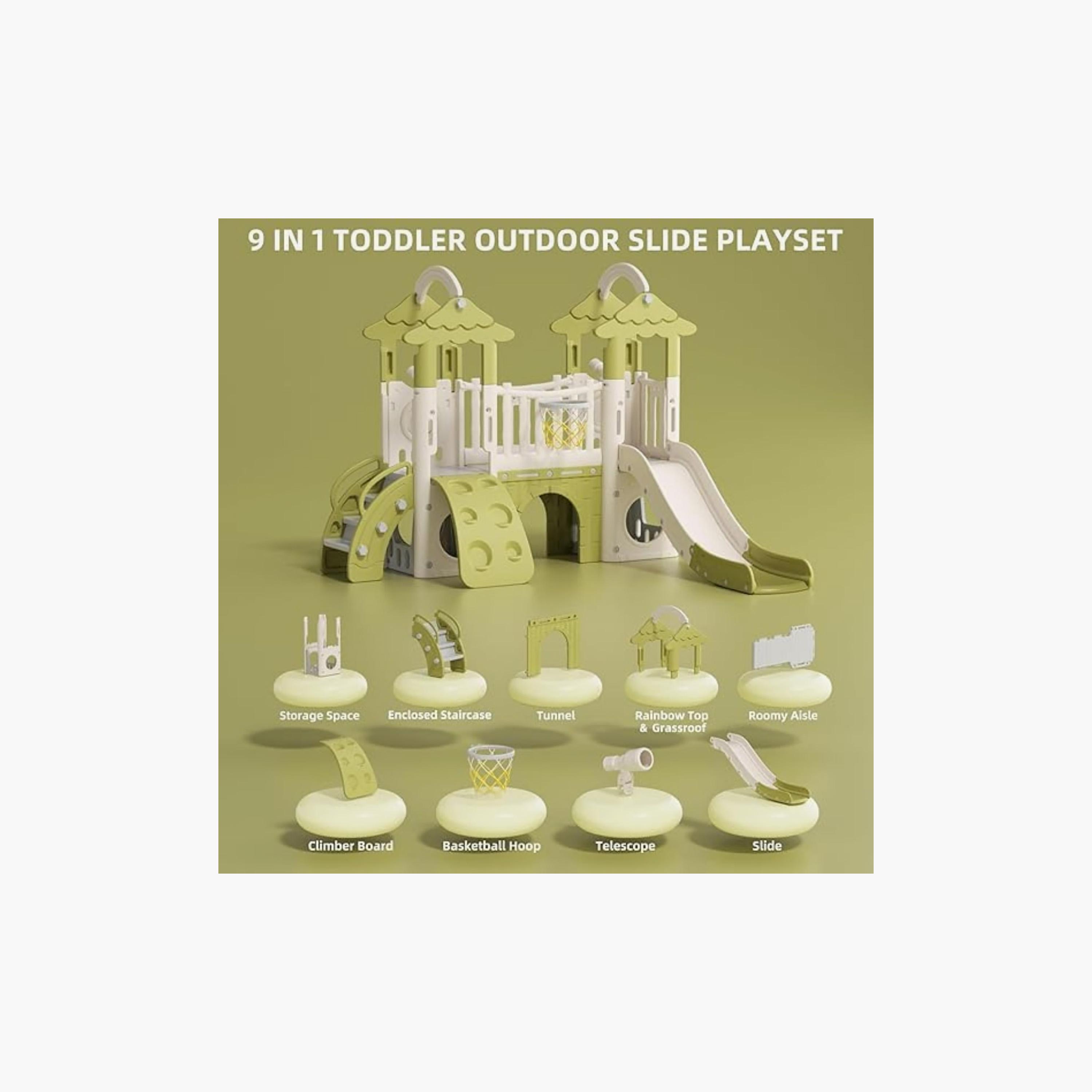 Little Angel 9-In-1 Outdoor Slide Playset-toys-outdoor-slidesandswings-image-3