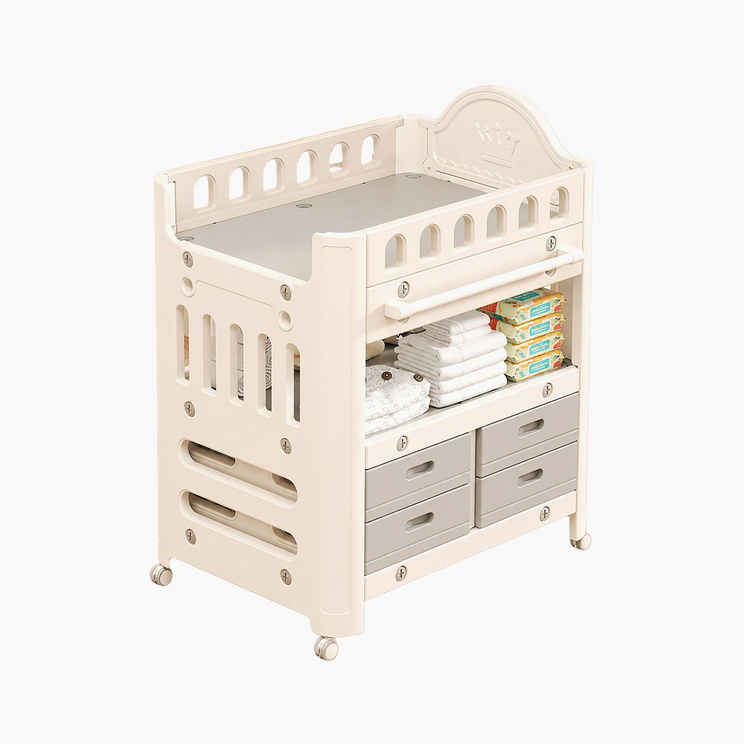 Little Angel Diaper Changing Table with Wheels & Storage Organizer Drawers-baby-nursery-furniture-wardrobesandstorage-image-1