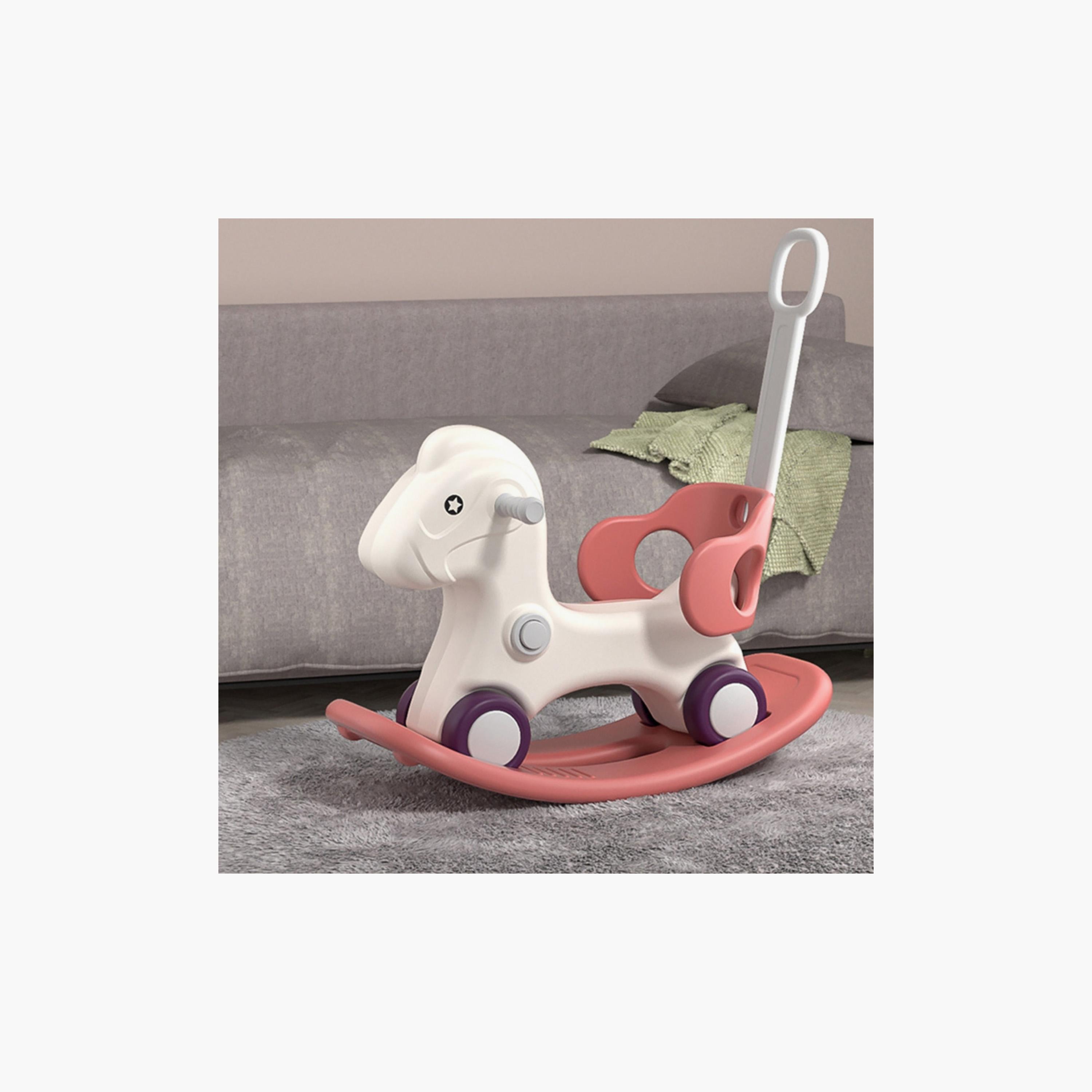 Little Angel 3-In-1 Rocking Horse Ride-On Toy With Handle & Backrest-toys-outdoor-bikesandrideons-manualrideons-image-2