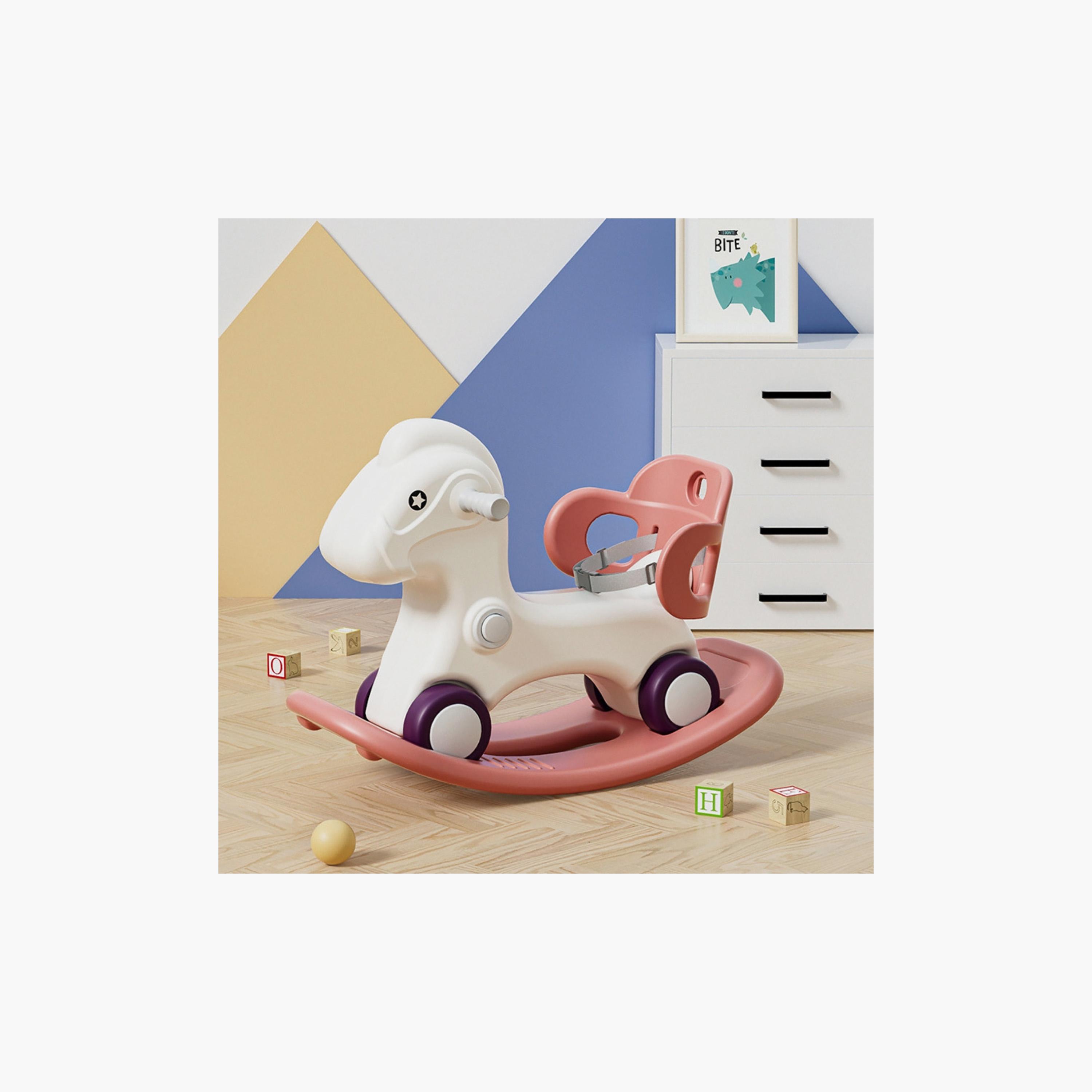 Little Angel 3-In-1 Rocking Horse Ride-On Toy With Handle & Backrest-toys-outdoor-bikesandrideons-manualrideons-image-3