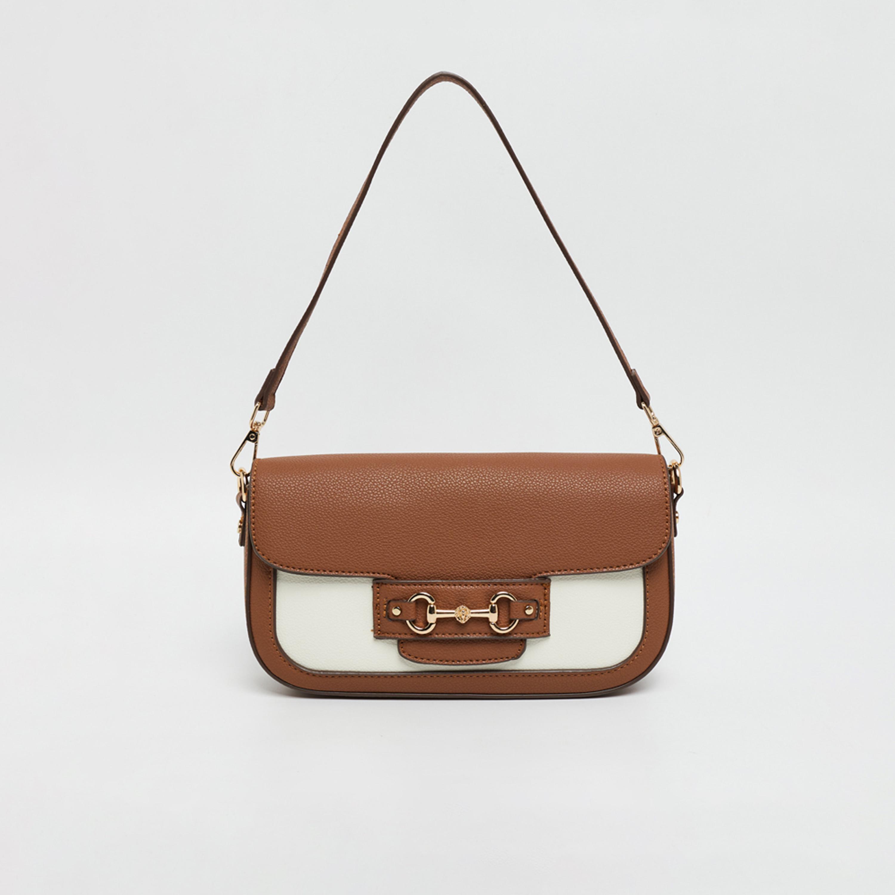 آن كلين - شنطة كروس بألوان متداخلة مع غطاء حزام قابل للفصل | 19.5 × 4 × 10.5 سم-women-bagsandwallets-handbags-image-1