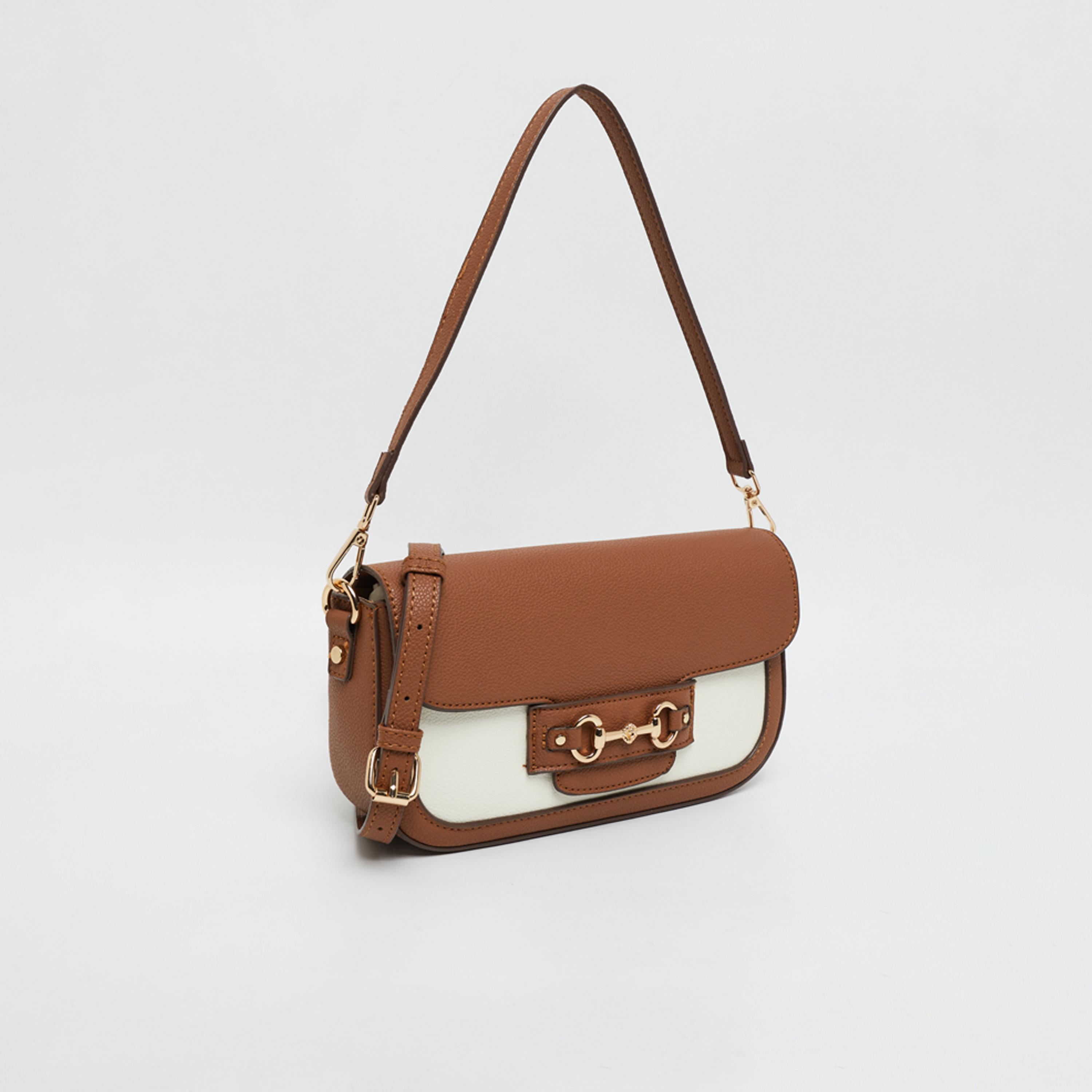 آن كلين - شنطة كروس بألوان متداخلة مع غطاء حزام قابل للفصل | 19.5 × 4 × 10.5 سم-women-bagsandwallets-handbags-image-2