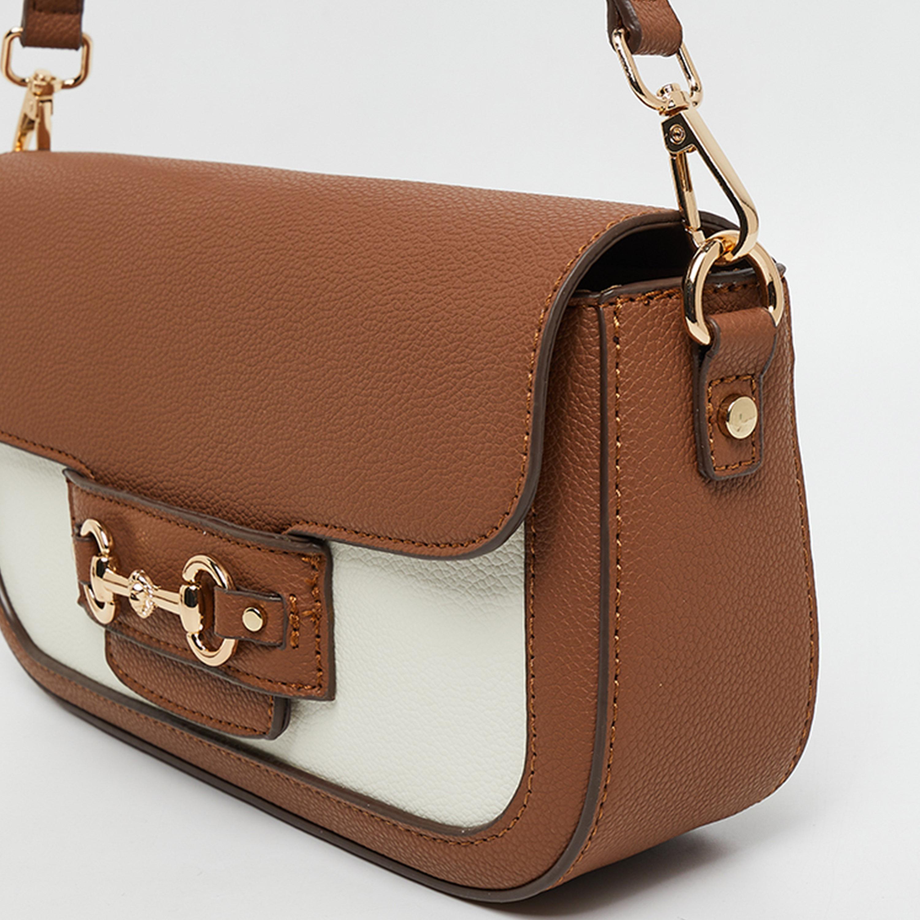 آن كلين - شنطة كروس بألوان متداخلة مع غطاء حزام قابل للفصل | 19.5 × 4 × 10.5 سم-women-bagsandwallets-handbags-image-5