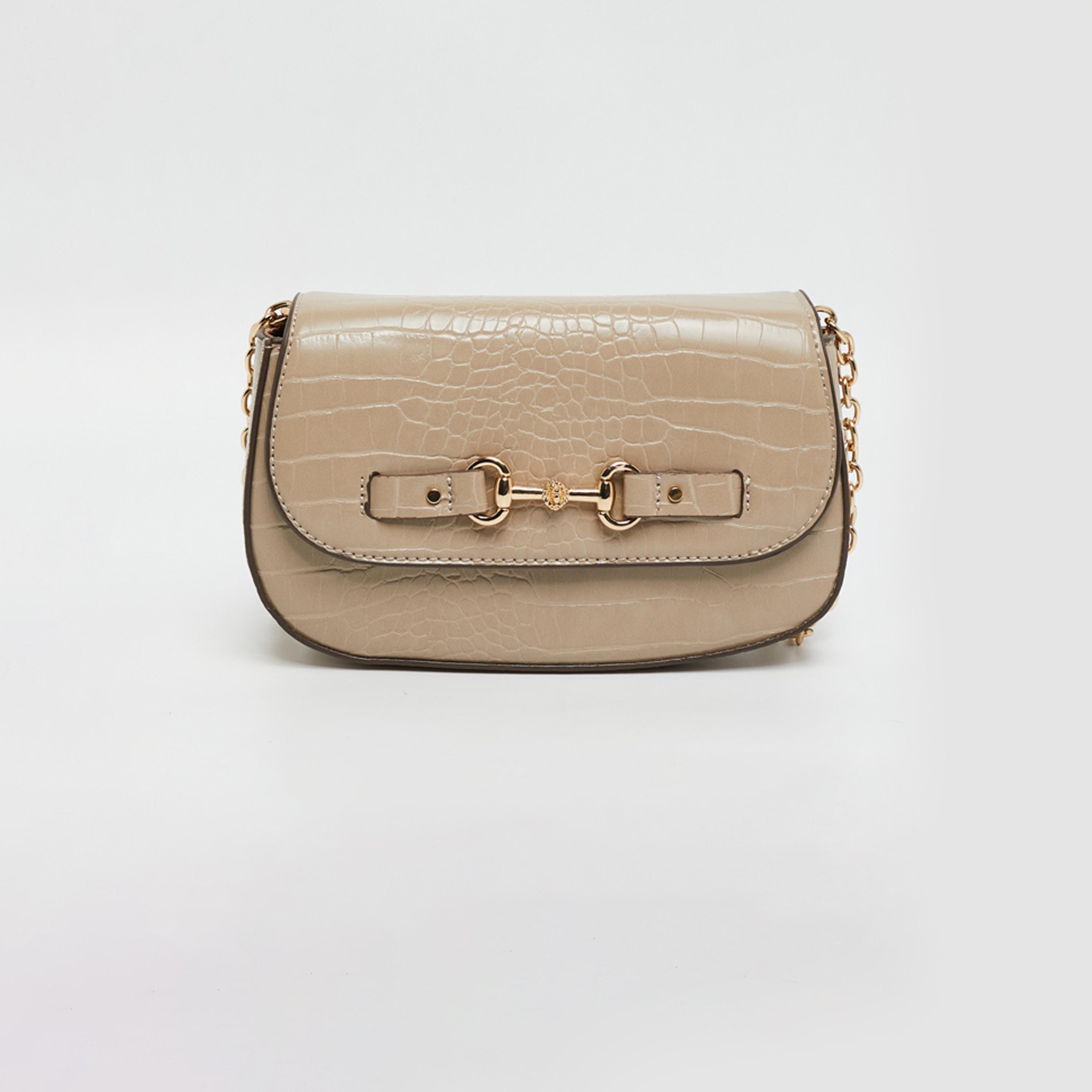آن كلين - شنطة كروس نقشة جلد الحيوانات مع غطاء حزام قابل للتعديل | 19.5 × 4 × 10.5 سم-women-bagsandwallets-handbags-image-1