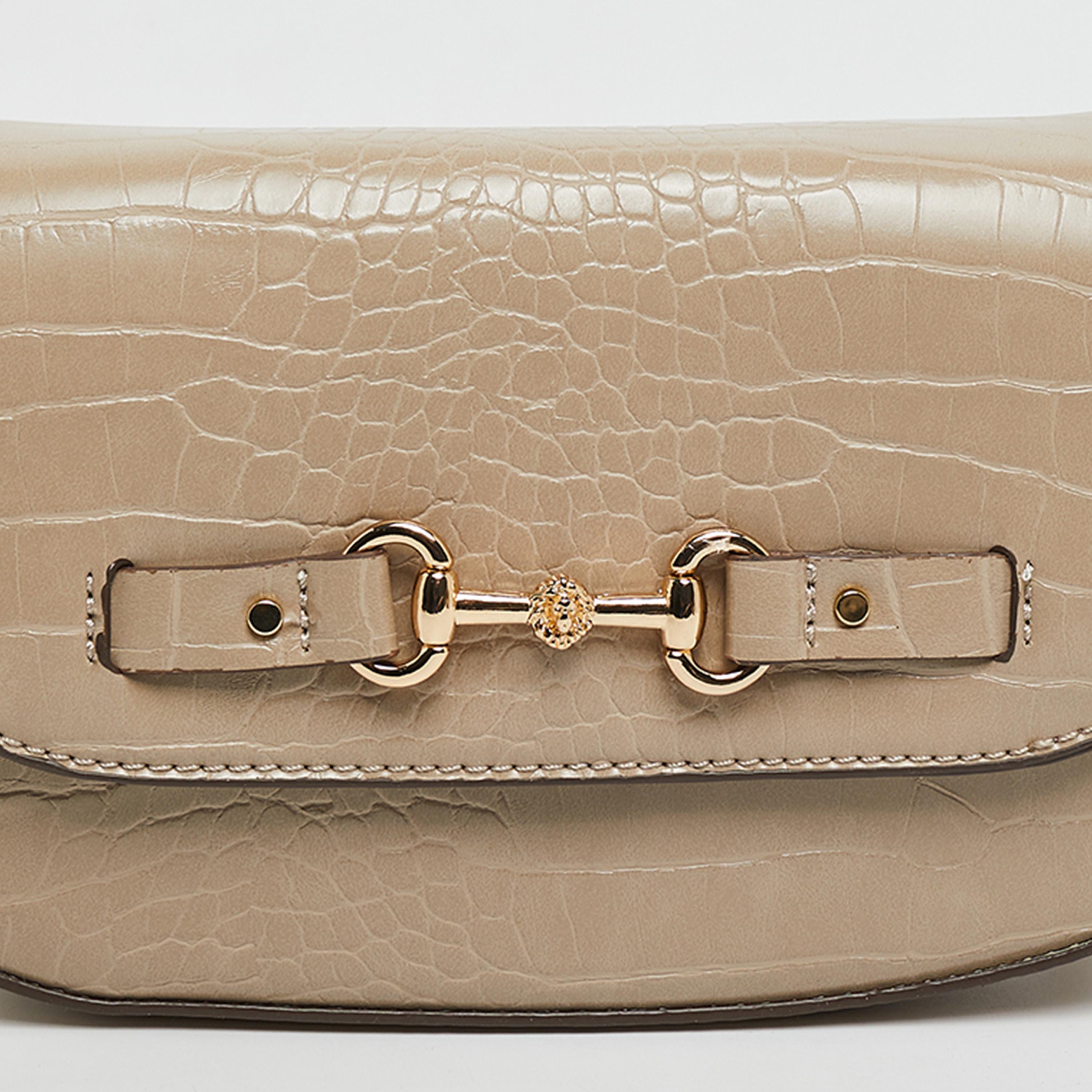 آن كلين - شنطة كروس نقشة جلد الحيوانات مع غطاء حزام قابل للتعديل | 19.5 × 4 × 10.5 سم-women-bagsandwallets-handbags-image-4