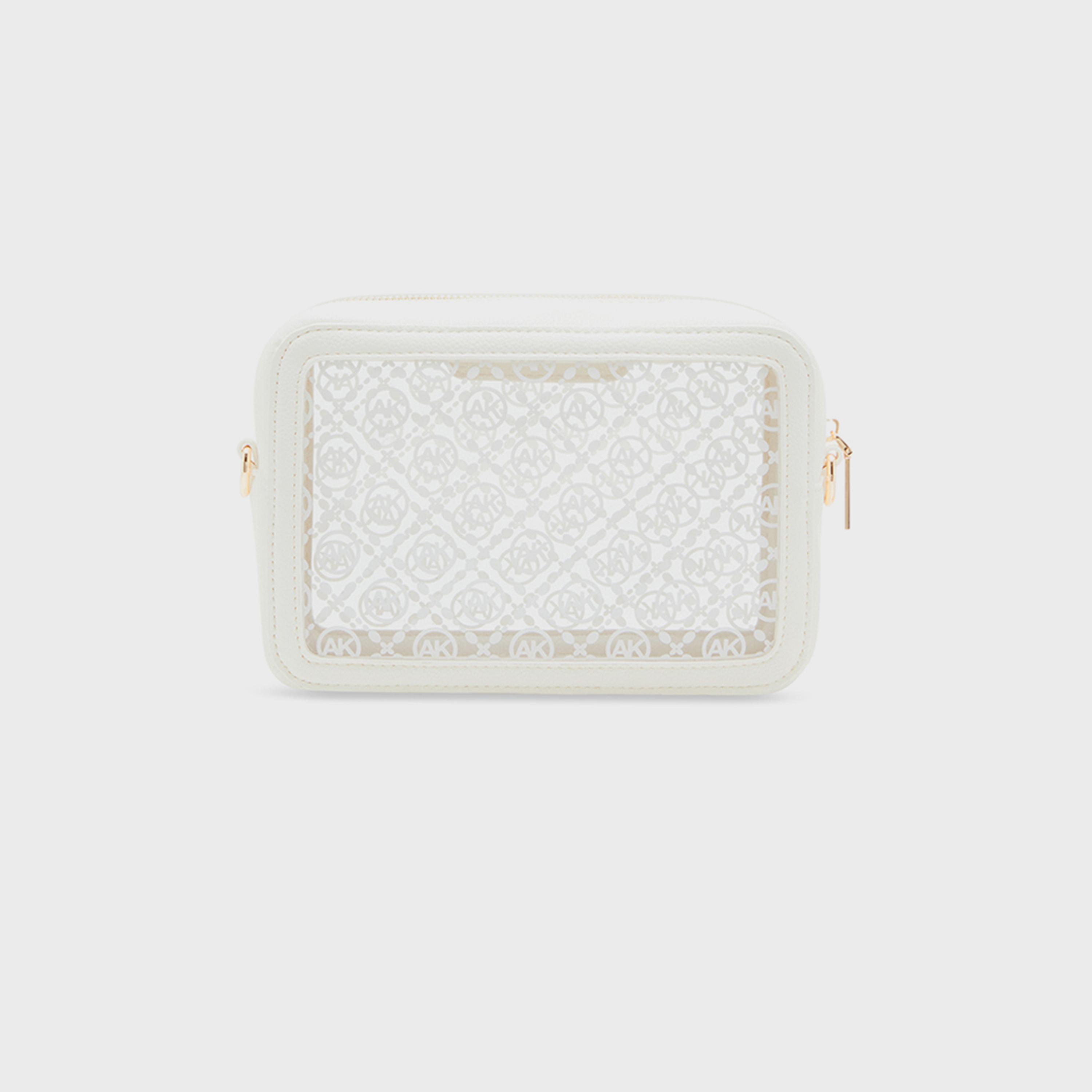 آن كلين - شنطة كروس نقشة مونوغرام مع سحاب حزام قابل للفصل | 20 × 5.58 × 10.16 سم-women-bagsandwallets-handbags-image-2
