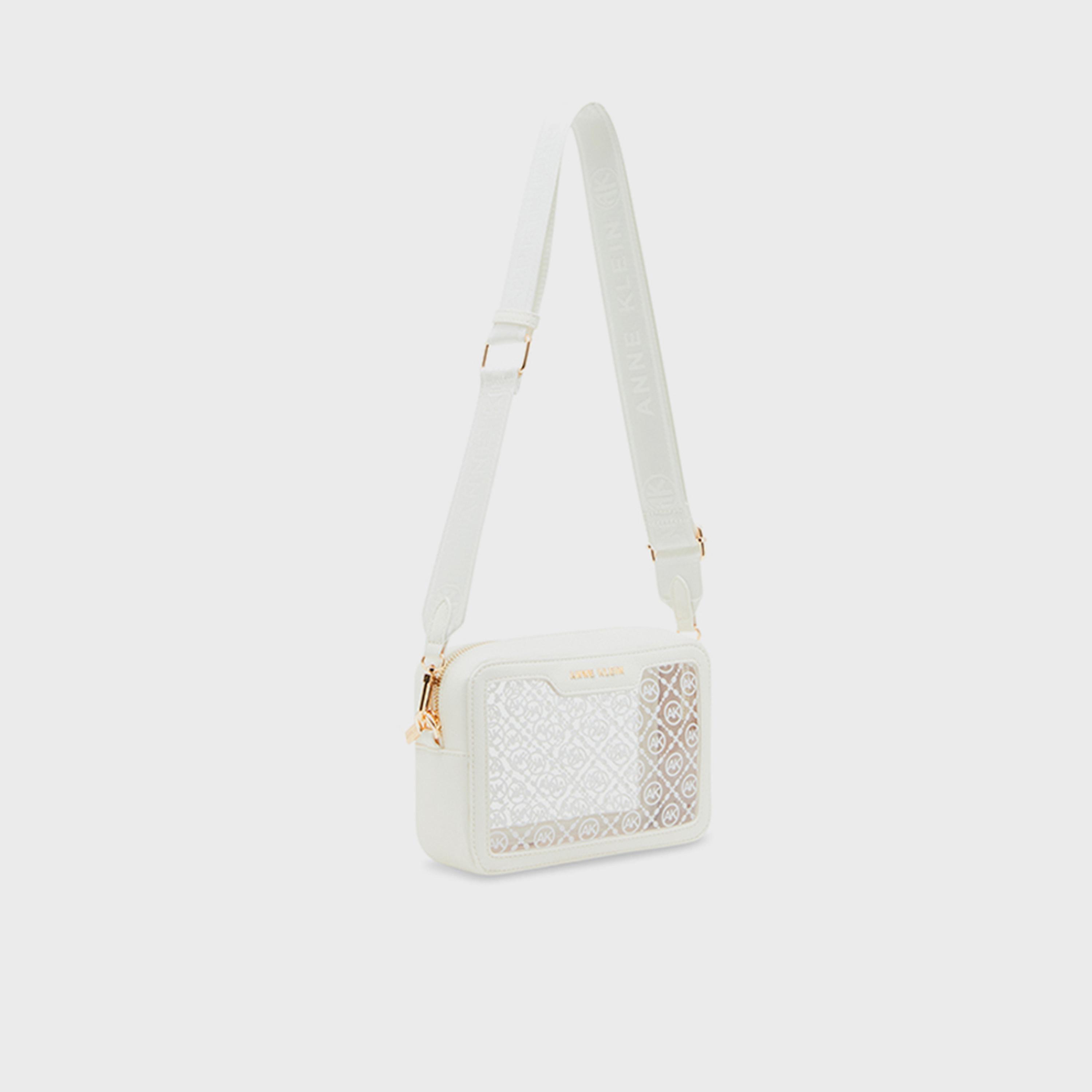 آن كلين - شنطة كروس نقشة مونوغرام مع سحاب حزام قابل للفصل | 20 × 5.58 × 10.16 سم-women-bagsandwallets-handbags-image-3