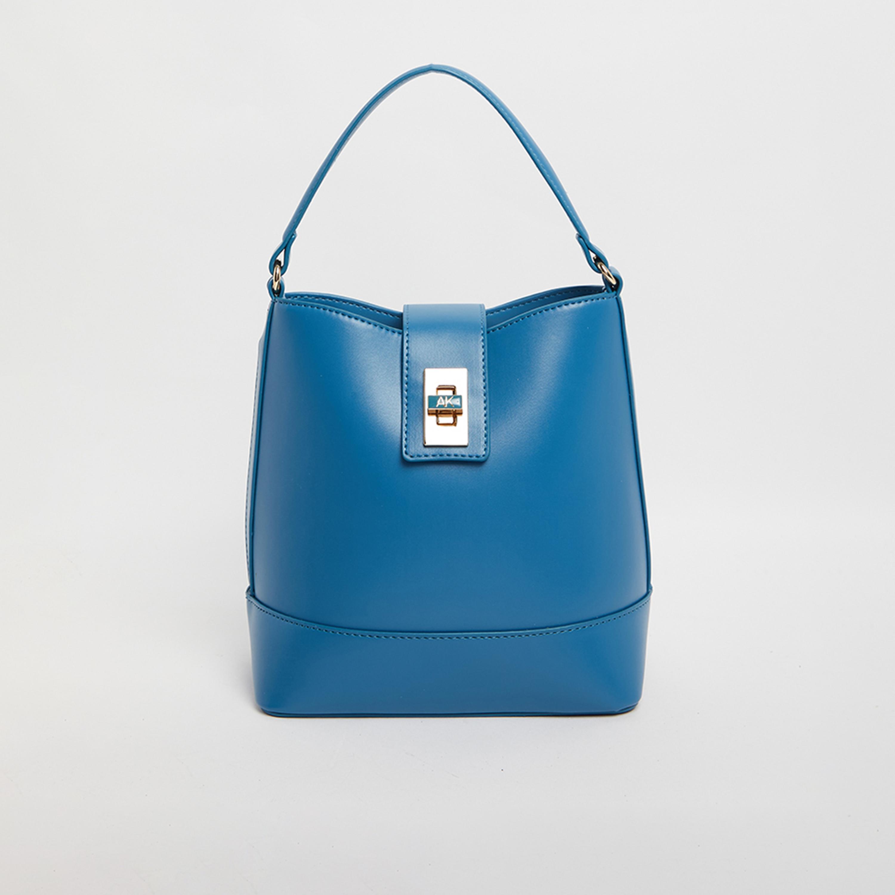 آن كلين - شنطة كتف سادة بمقبض علوي وقفل دوار حزام قابل للفصل | 19.5 × 7.5 × 14 سم-women-bagsandwallets-handbags-image-1