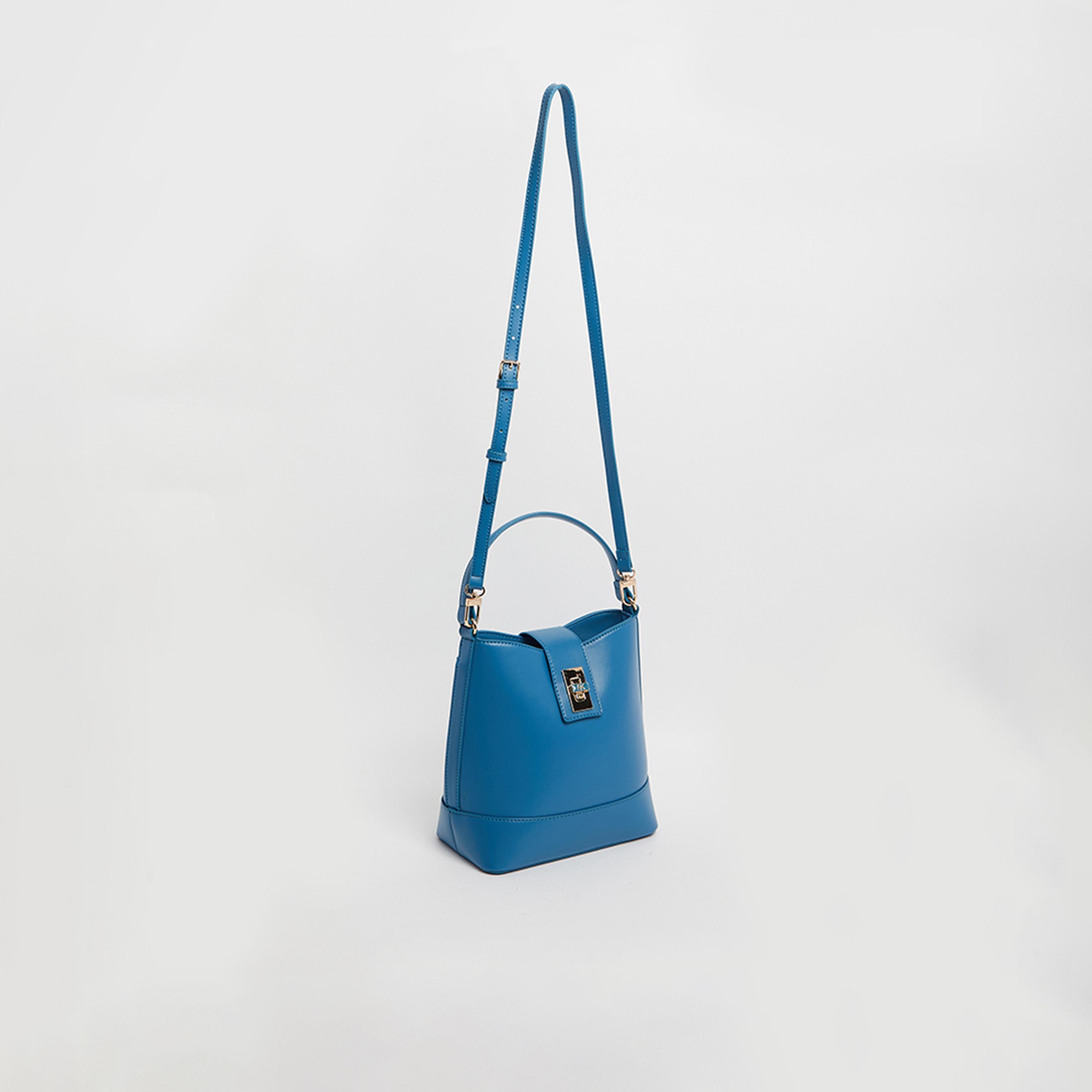 Anne Klein Plain Top Handle Shoulder Bag with Twist Lock and Detachable Strap | 19.5 X 7.5 X 14 CM-women-bagsandwallets-handbags-image-2