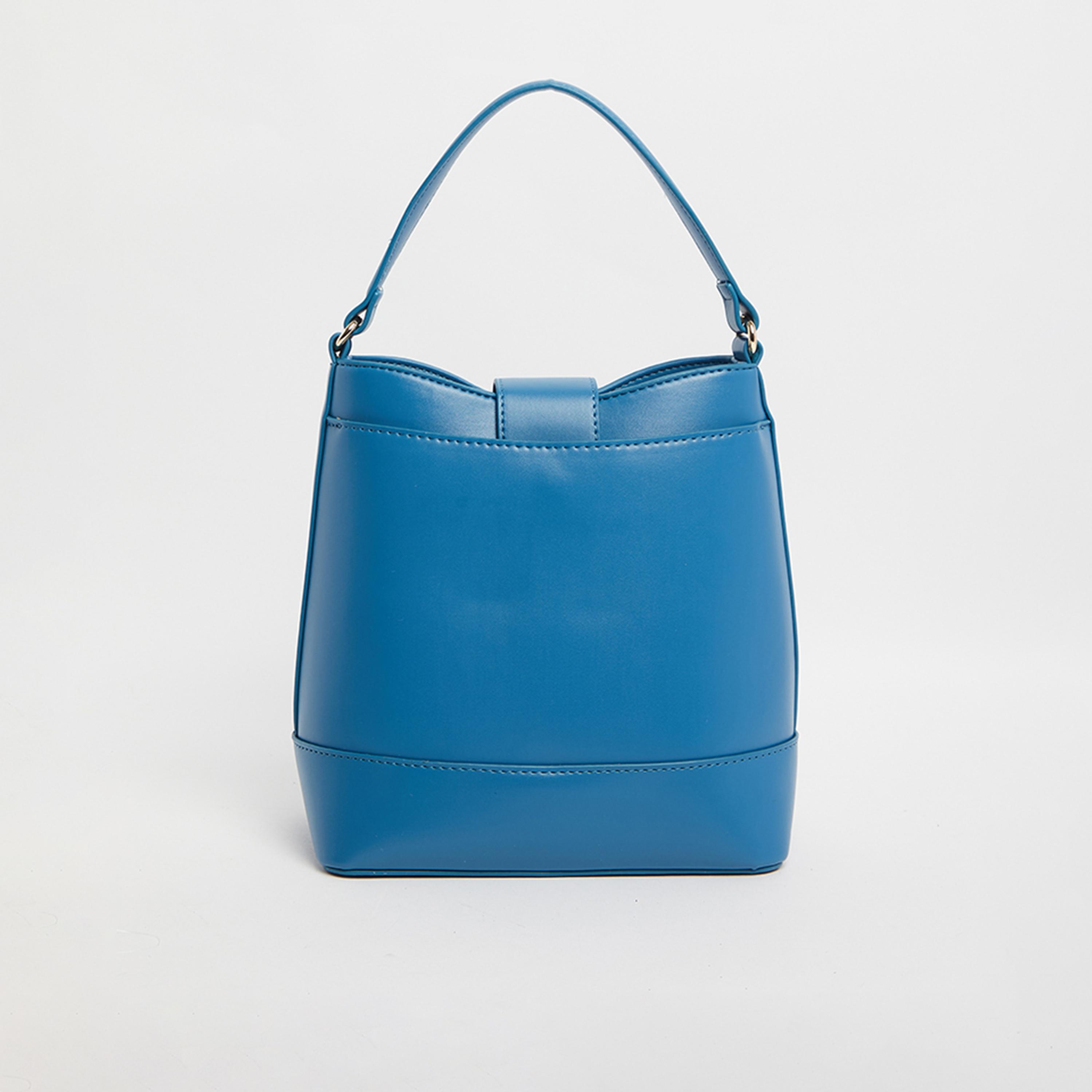 آن كلين - شنطة كتف سادة بمقبض علوي وقفل دوار حزام قابل للفصل | 19.5 × 7.5 × 14 سم-women-bagsandwallets-handbags-image-3
