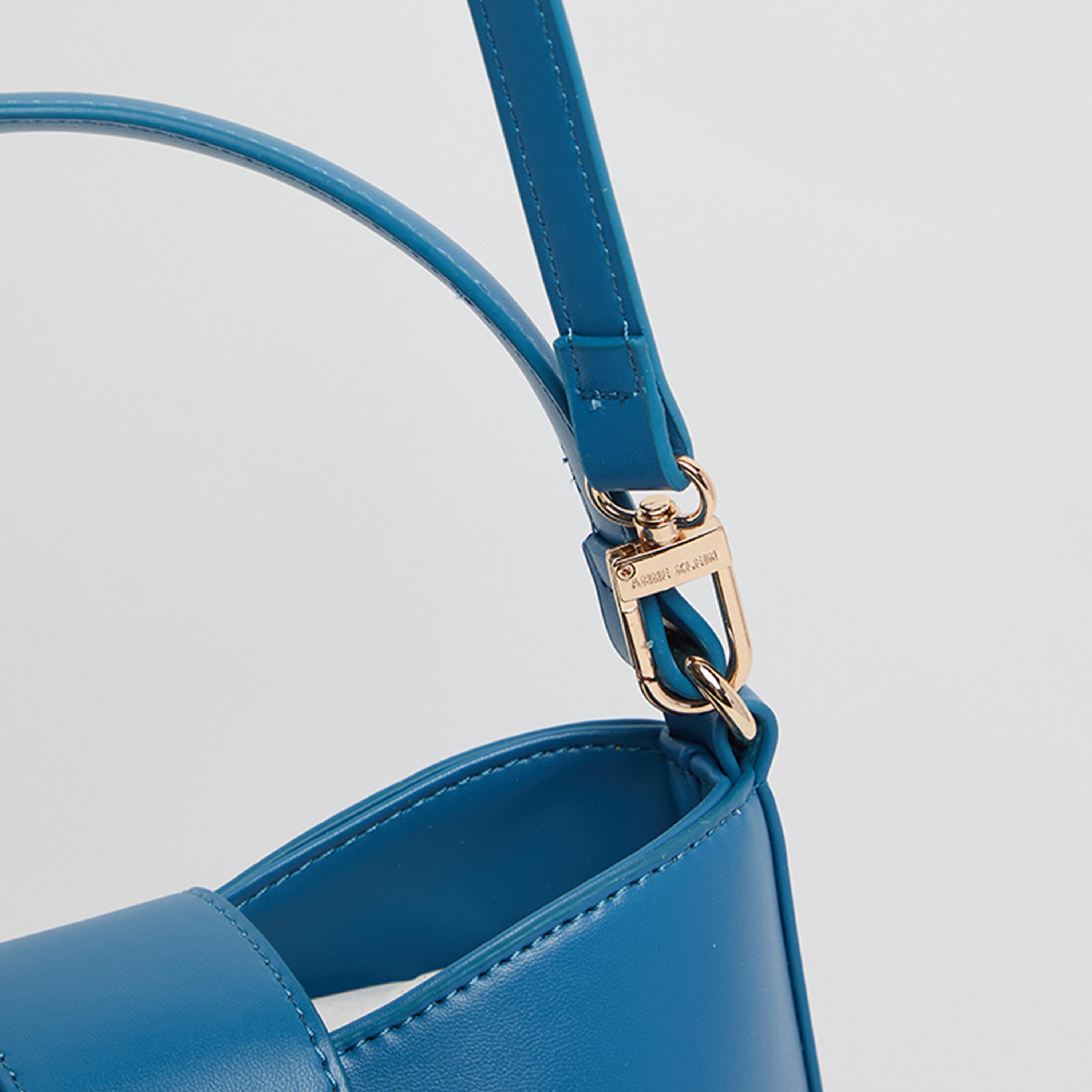 آن كلين - شنطة كتف سادة بمقبض علوي وقفل دوار حزام قابل للفصل | 19.5 × 7.5 × 14 سم-women-bagsandwallets-handbags-image-5