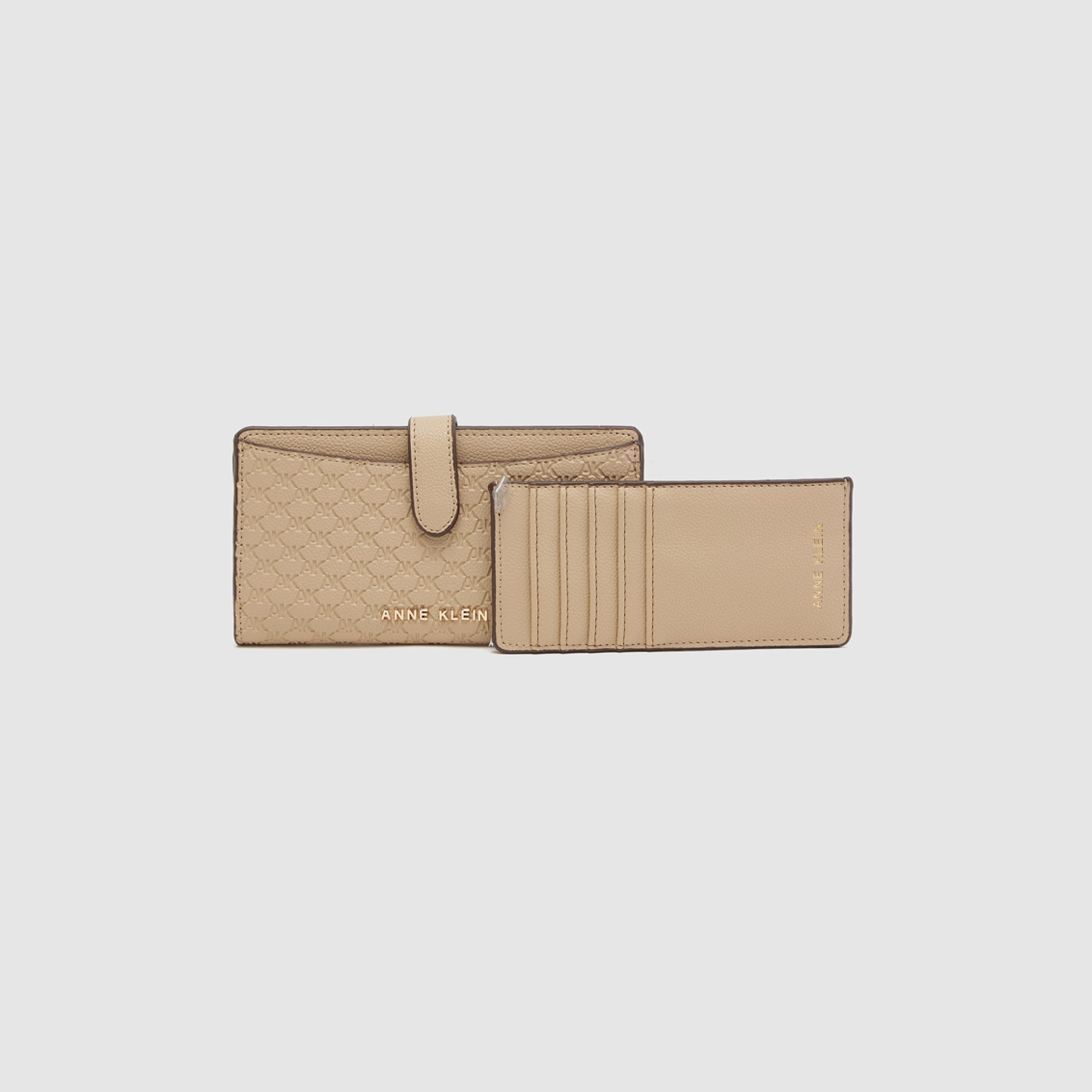 آن كلين - محفظة مونوغرام مع إغلاق مغناطيسي | 23.62 × 5.08 × 14.22 سم-women-bagsandwallets-wallets-image-1