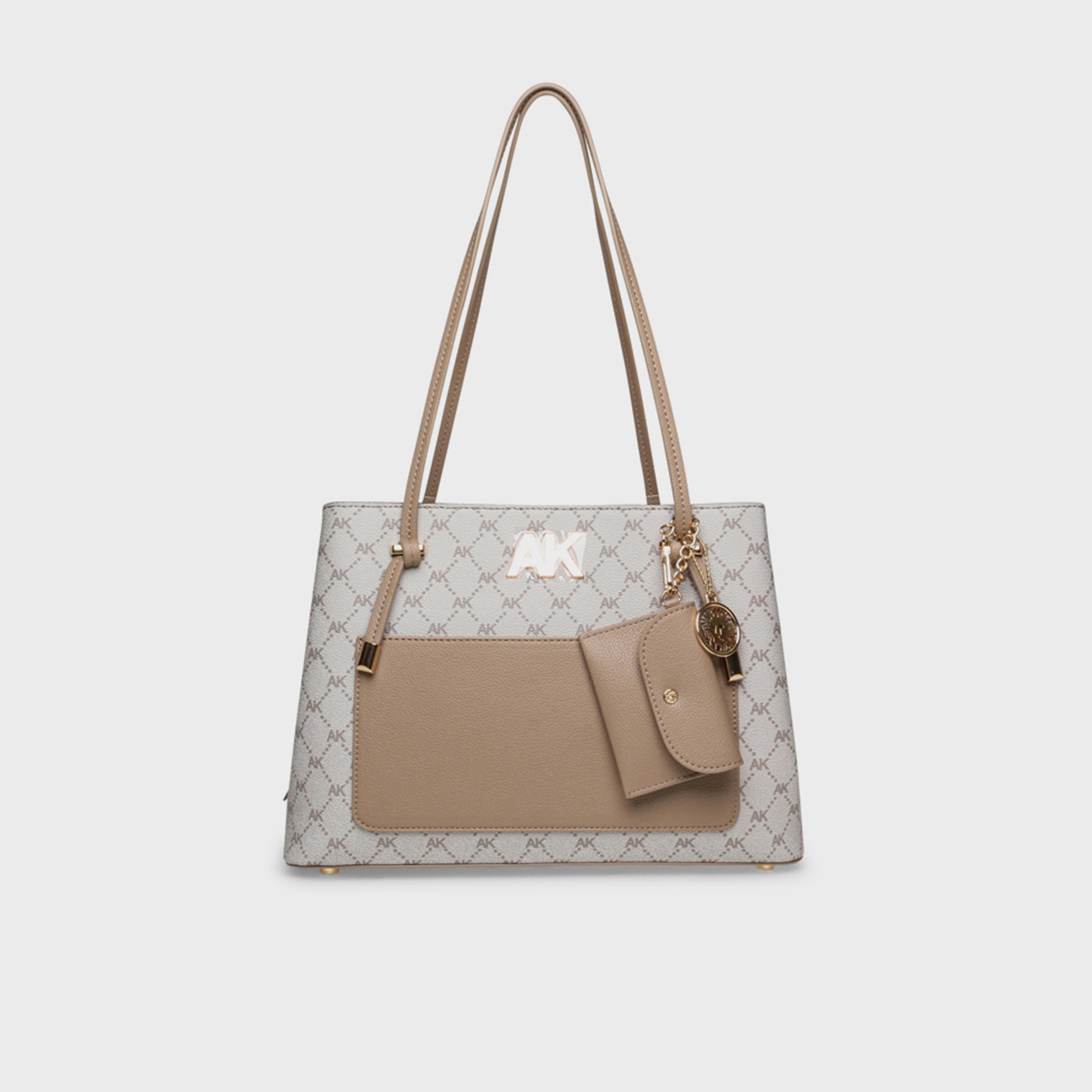 آن كلين - شنطة كتف بمقبضين وشعار مونوغرام مع إغلاق مغناطيسي | 19.5 × 7.5 × 14 سم-women-bagsandwallets-handbags-image-1