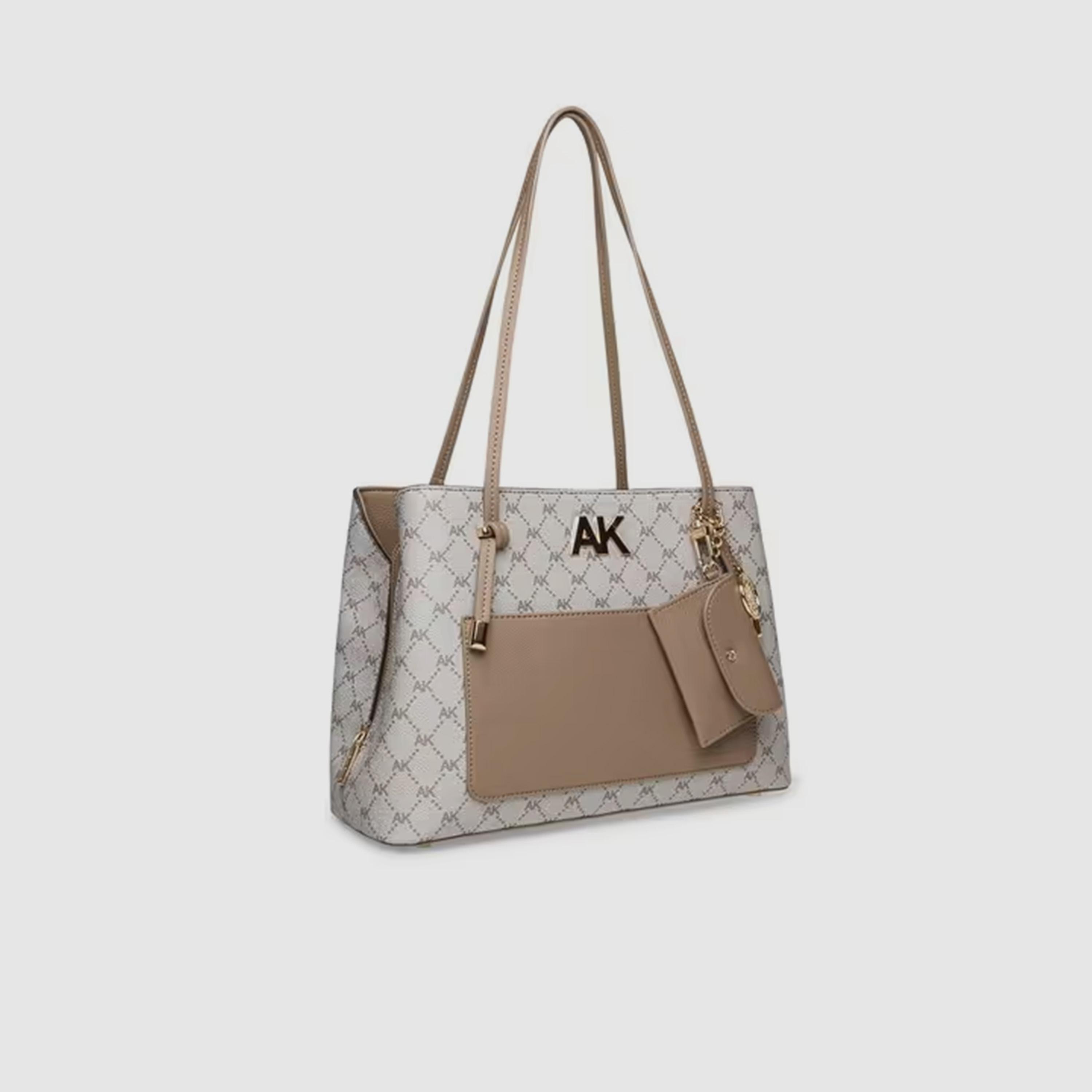 آن كلين - شنطة كتف بمقبضين وشعار مونوغرام مع إغلاق مغناطيسي | 19.5 × 7.5 × 14 سم-women-bagsandwallets-handbags-image-2